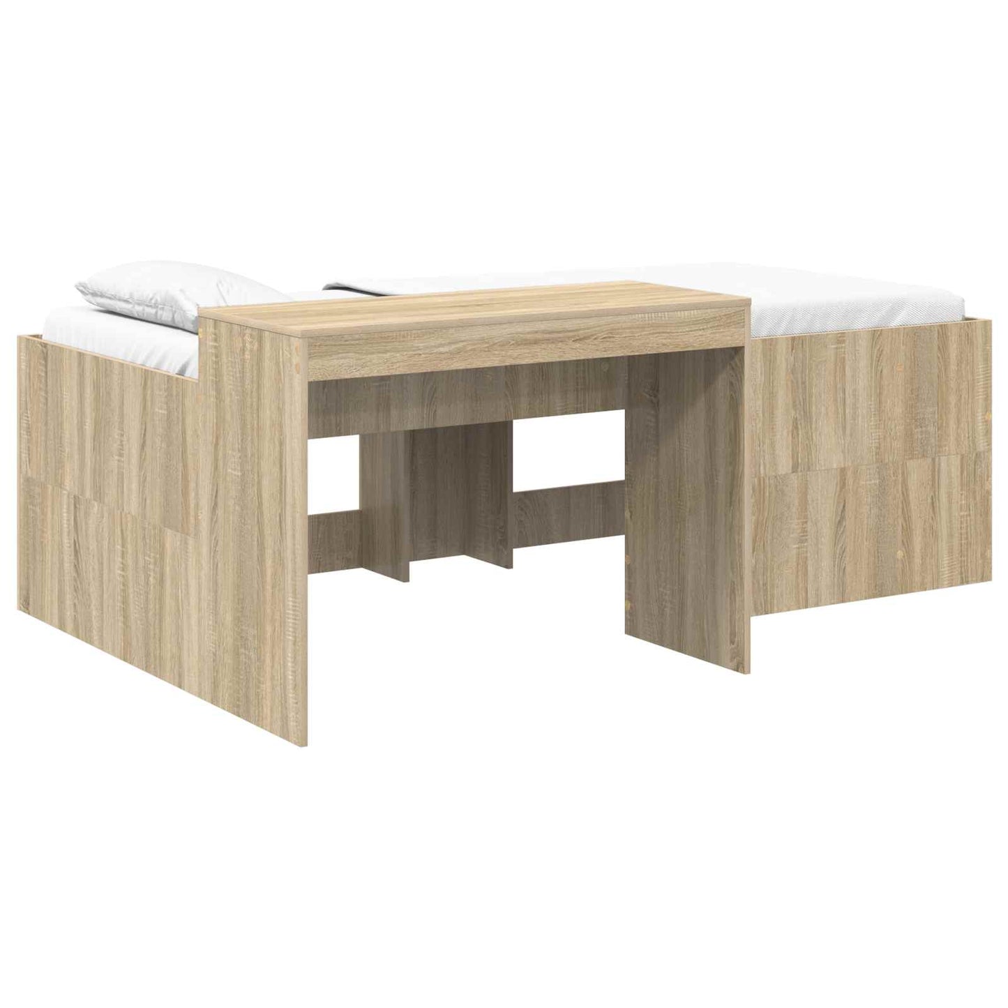 Barneseng med skrivebord Sonoma eik 80 x 200 cm Konstruert tre