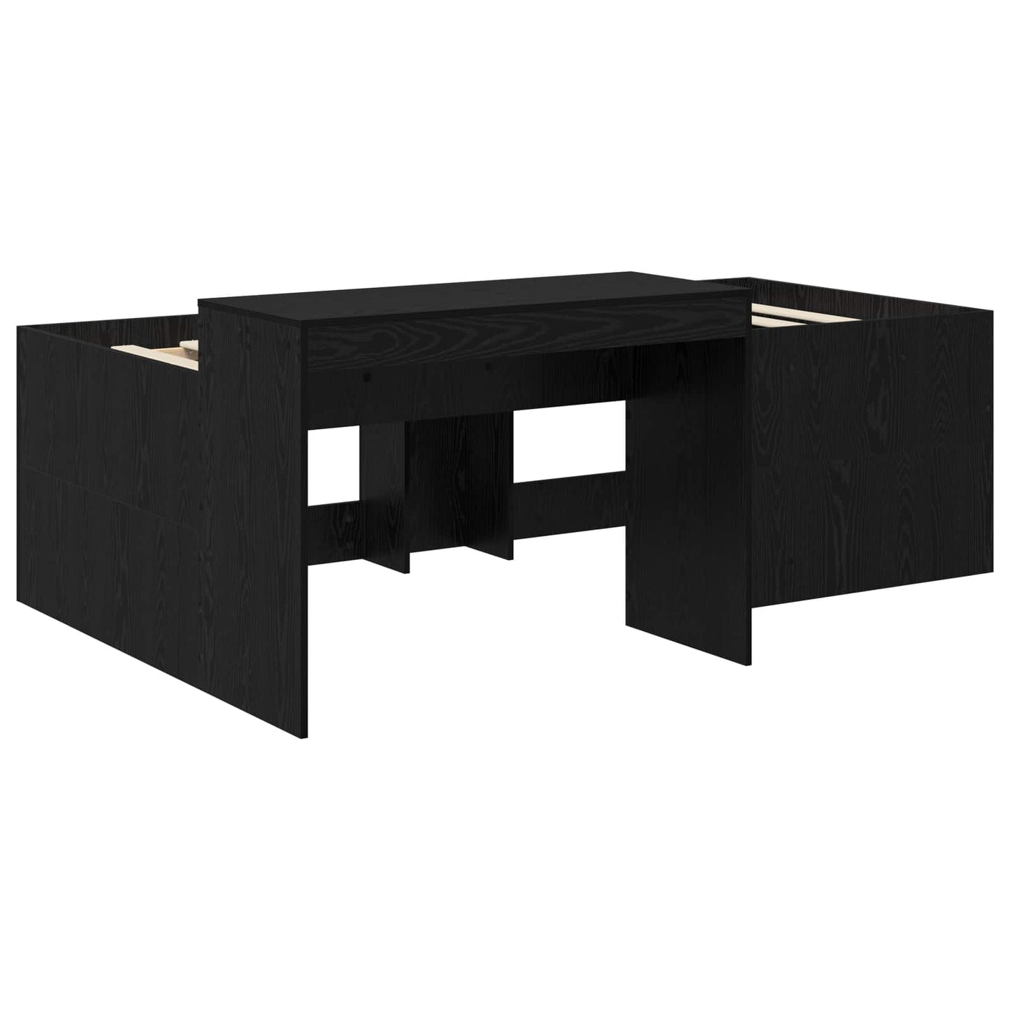 Barneseng med skrivebord Svart 90 x 200 cm Konstruert tre