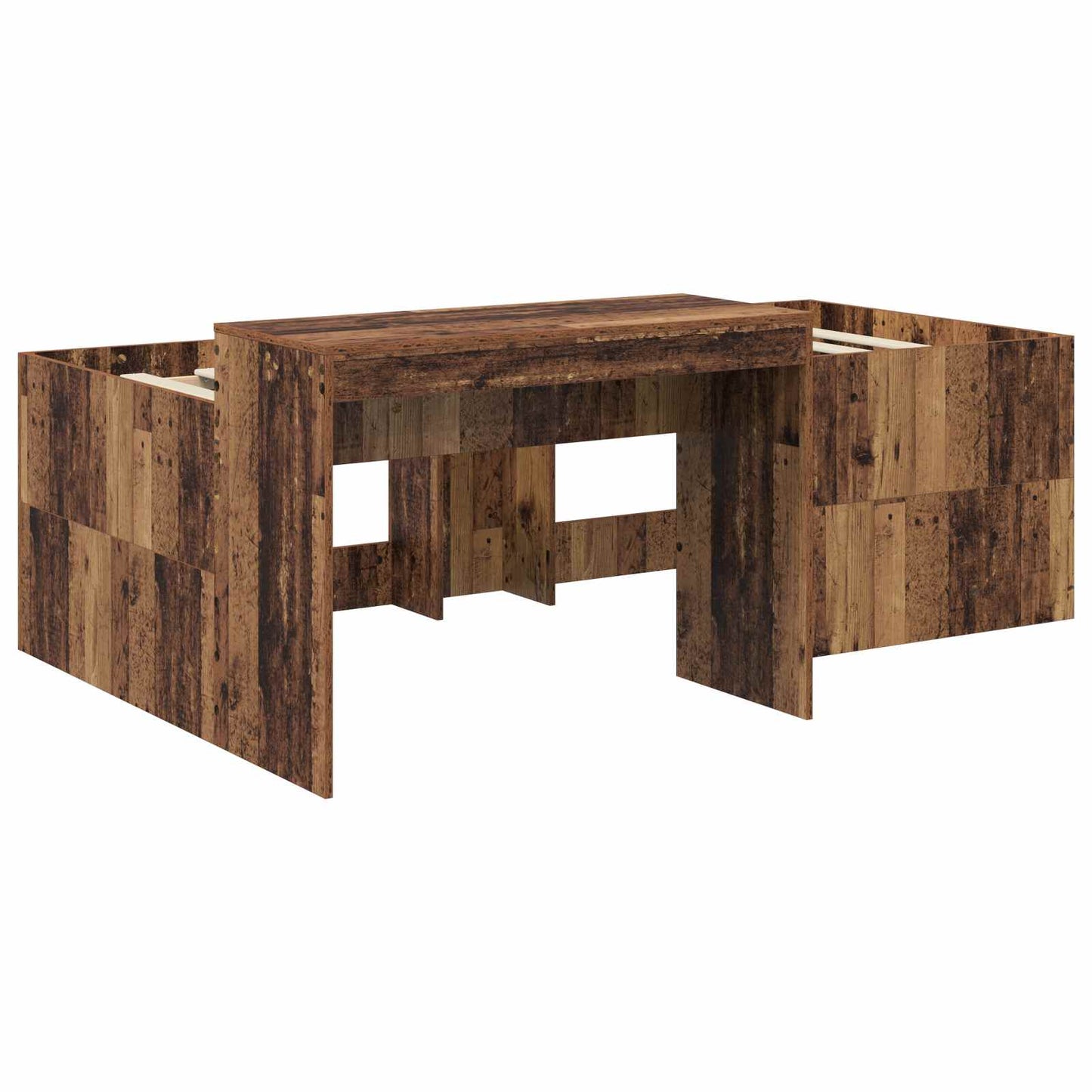 Barneseng med skrivebord Gammelt tre 90 x 200 cm Konstruert tre