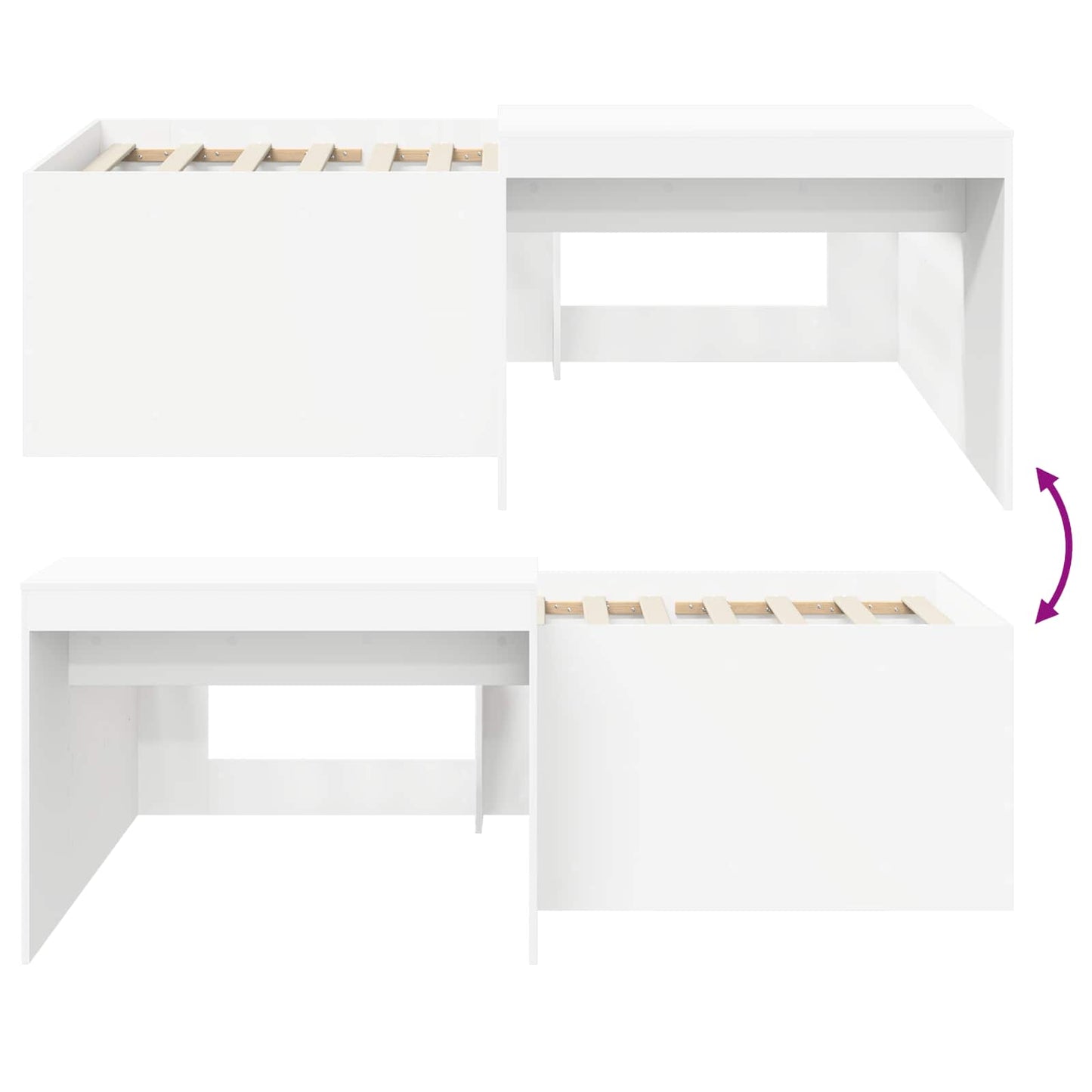 Barneseng med skrivebord Hvit 98.5 x 200 cm Konstruert tre