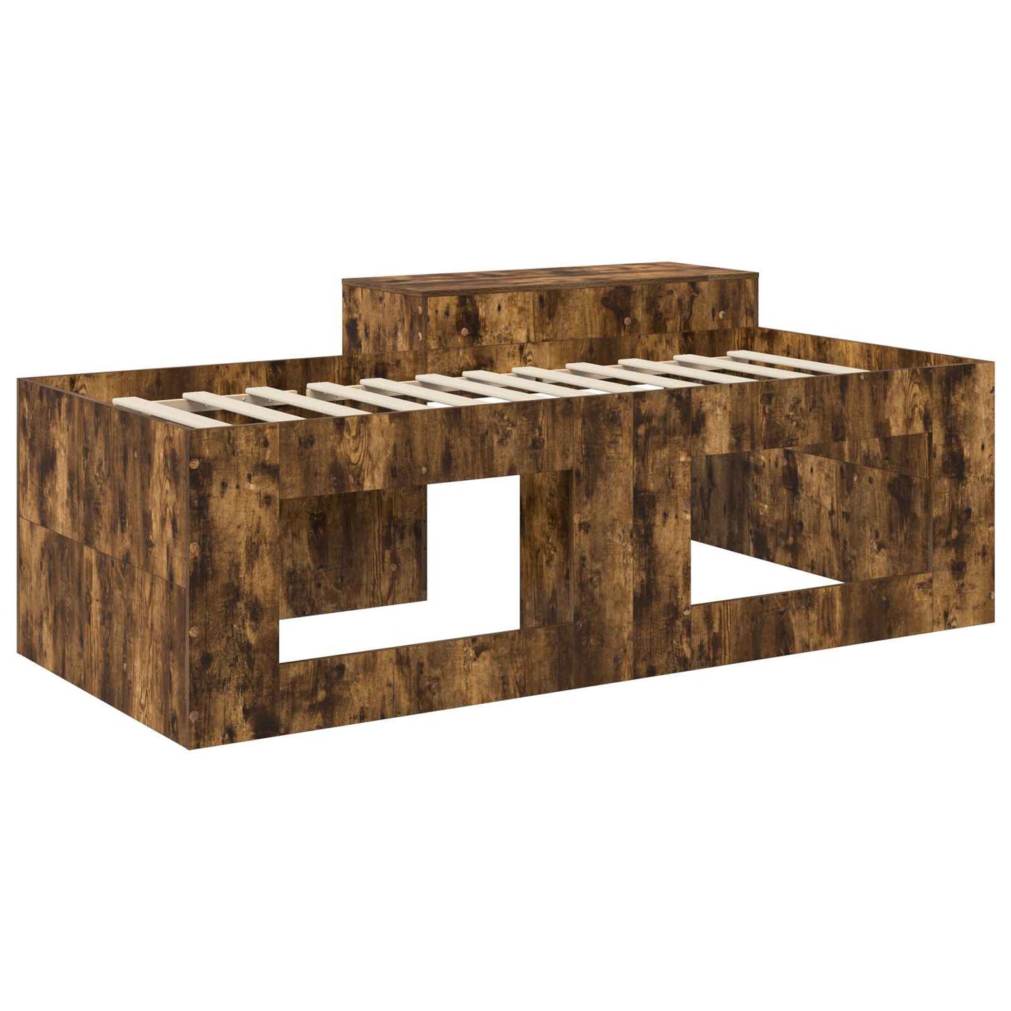 Barneseng med skrivebord Røkt Eik 98.5 x 200 cm Konstruert tre