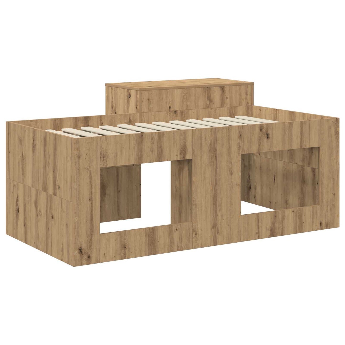 Barneseng med skrivebord Artisan eik Konstruert tre