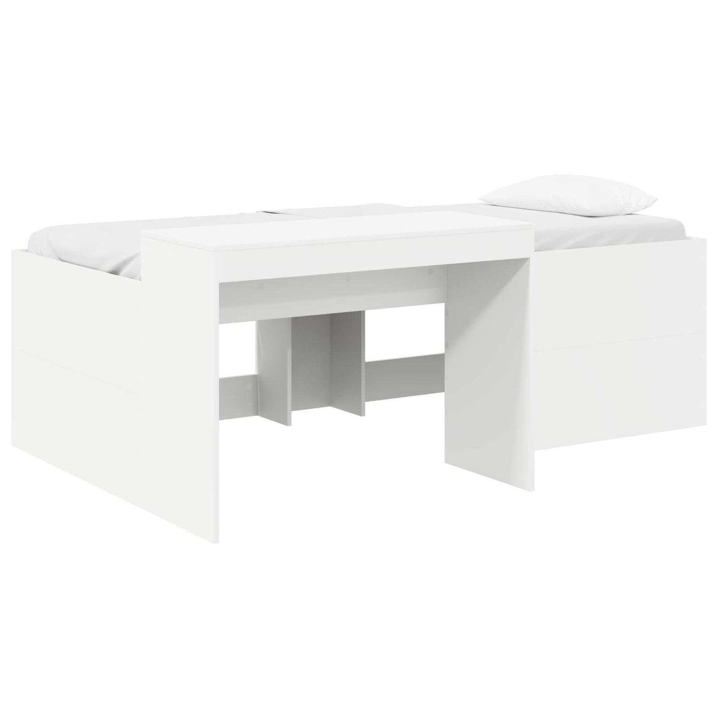 Barneseng med skrivebord Hvit 75 x 190 cm Konstruert tre