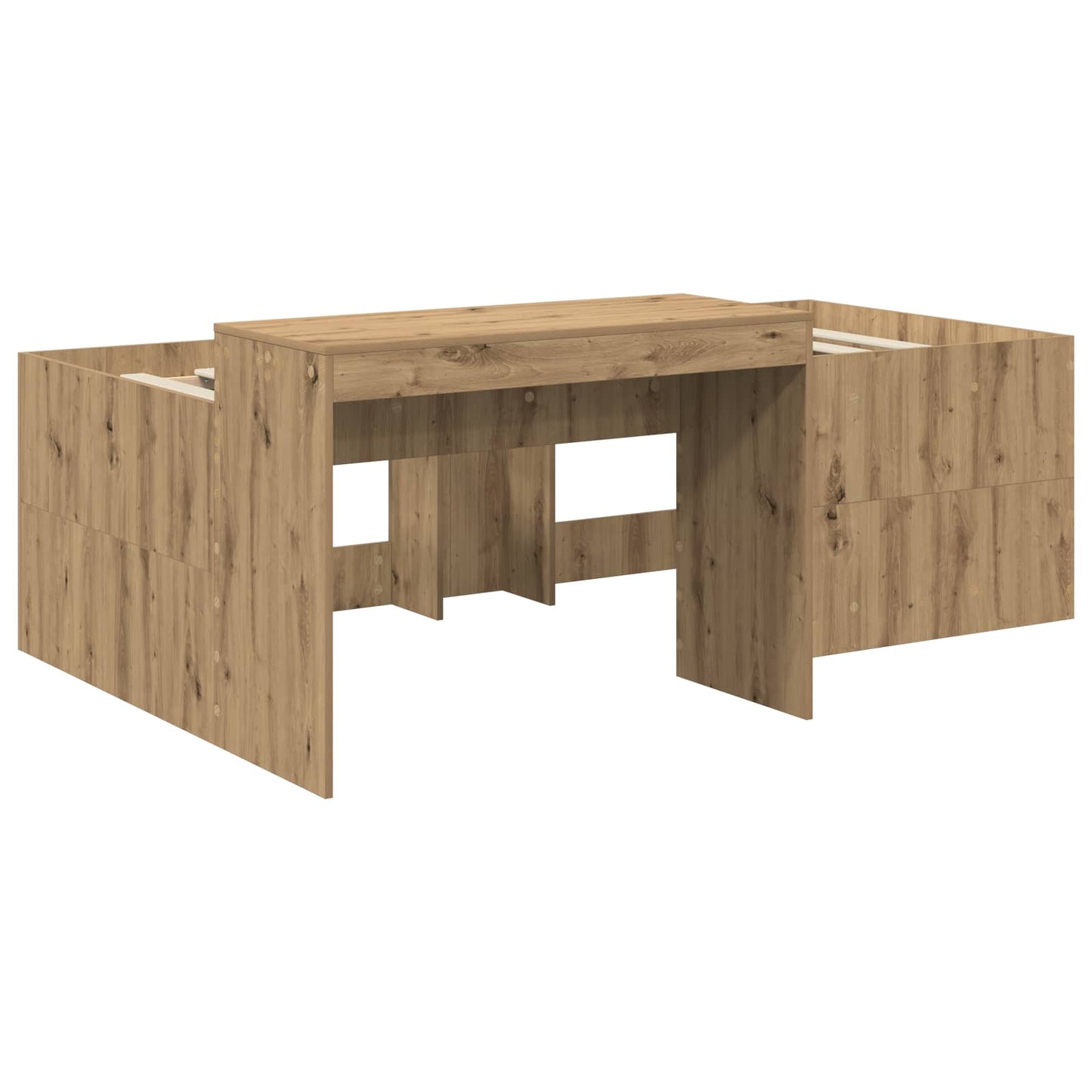 Barneseng med skrivebord Artisan eik 75 x 190 cm Konstruert tre