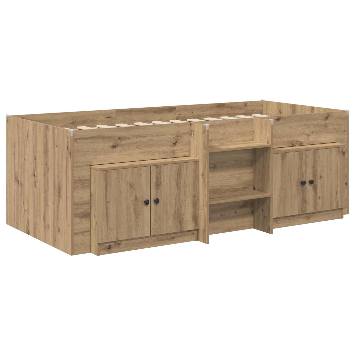 Loft Seng Ramme med Skap 3 stk. Artisan eik Konstruert tre