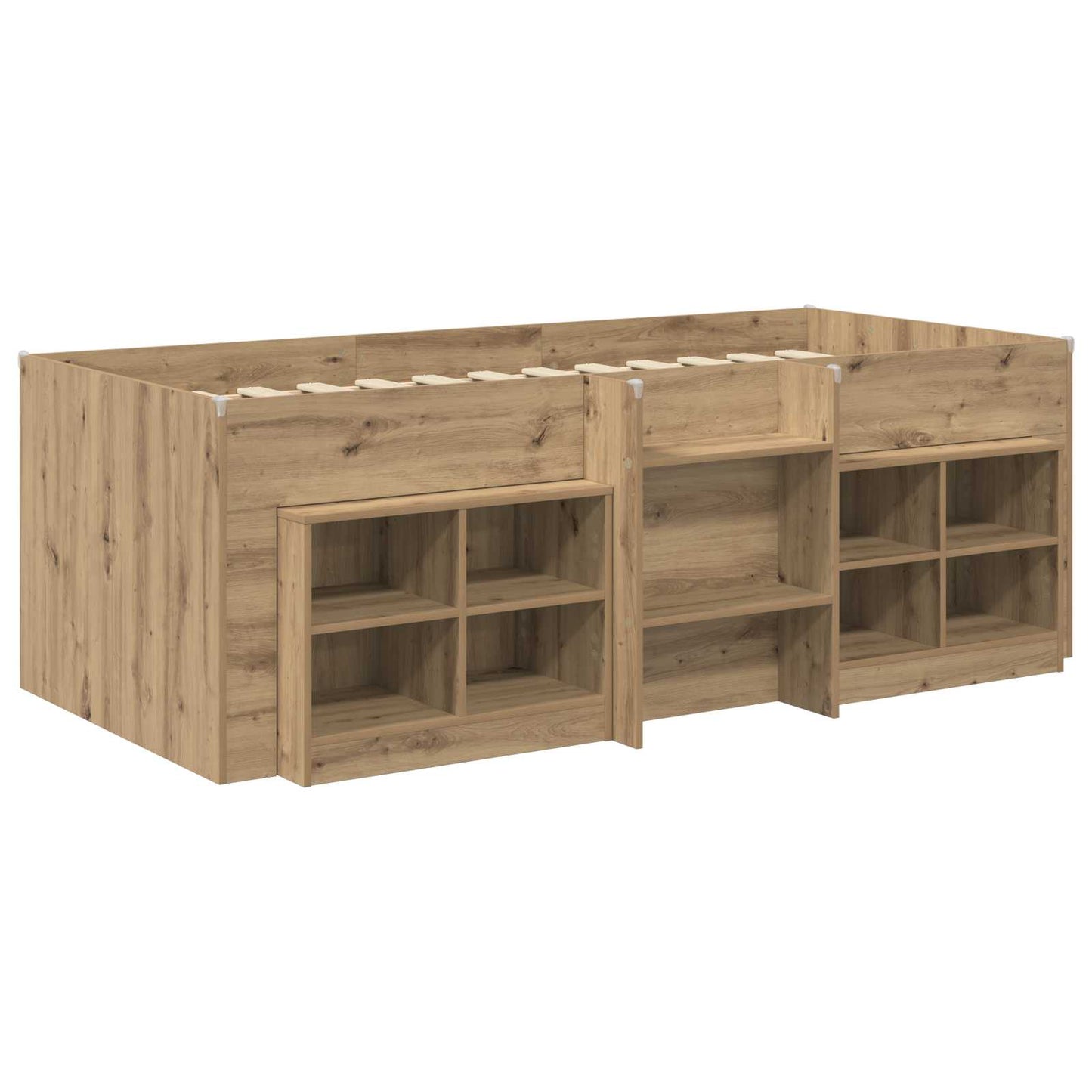 Loft Seng Ramme med Skap 3 stk. Artisan eik Konstruert tre