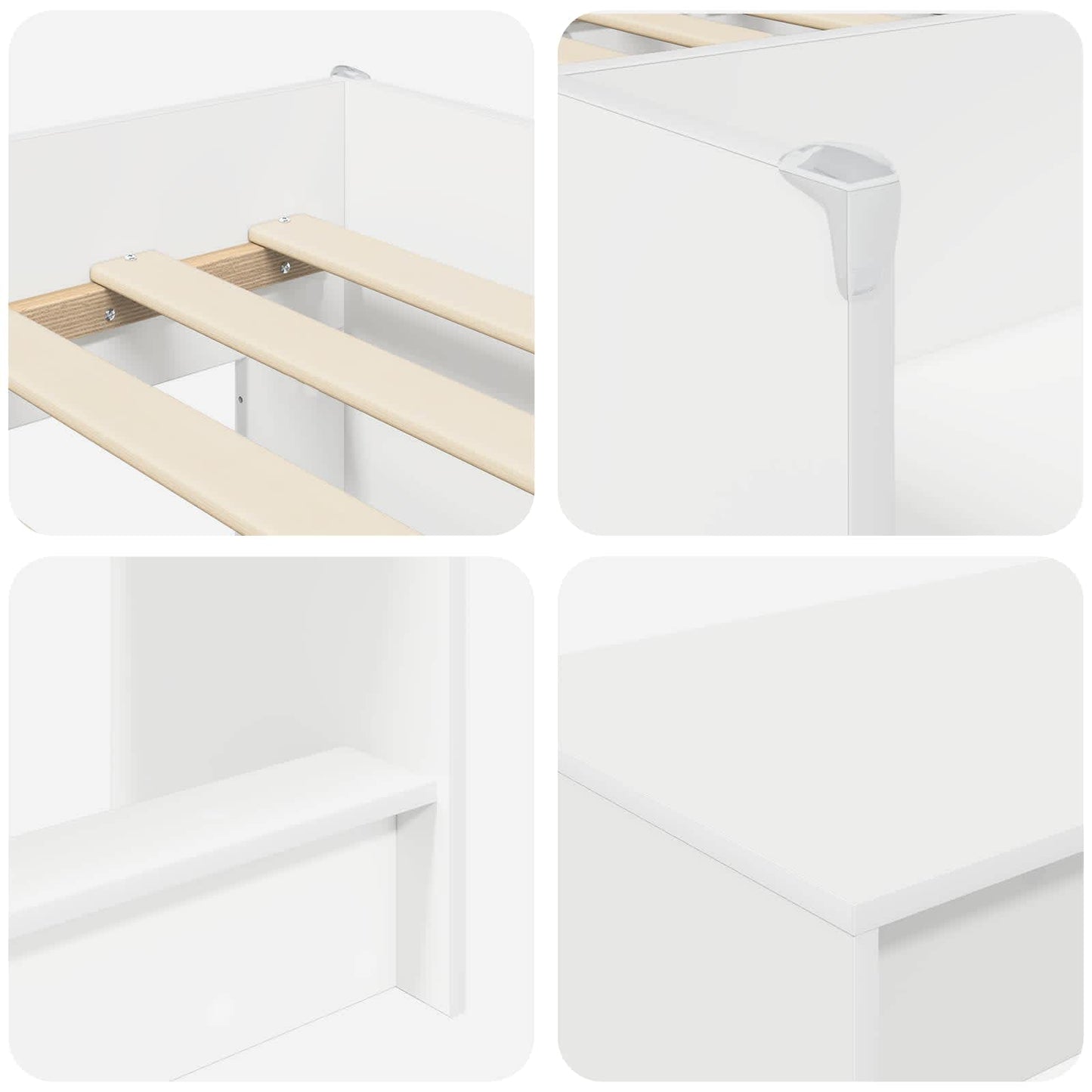 Barneseng med skrivebord 2 stk. Hvit Konstruert tre