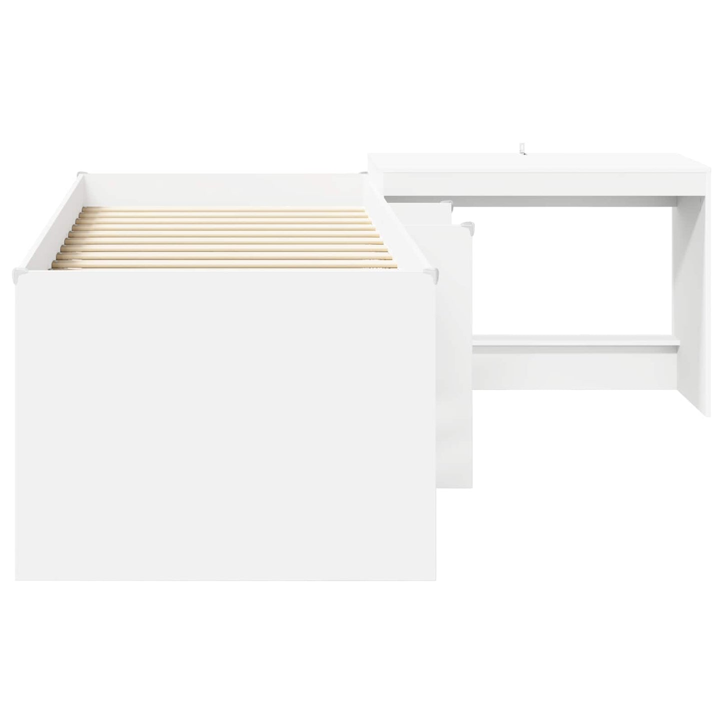 Barneseng med skrivebord 2 stk. Hvit Konstruert tre