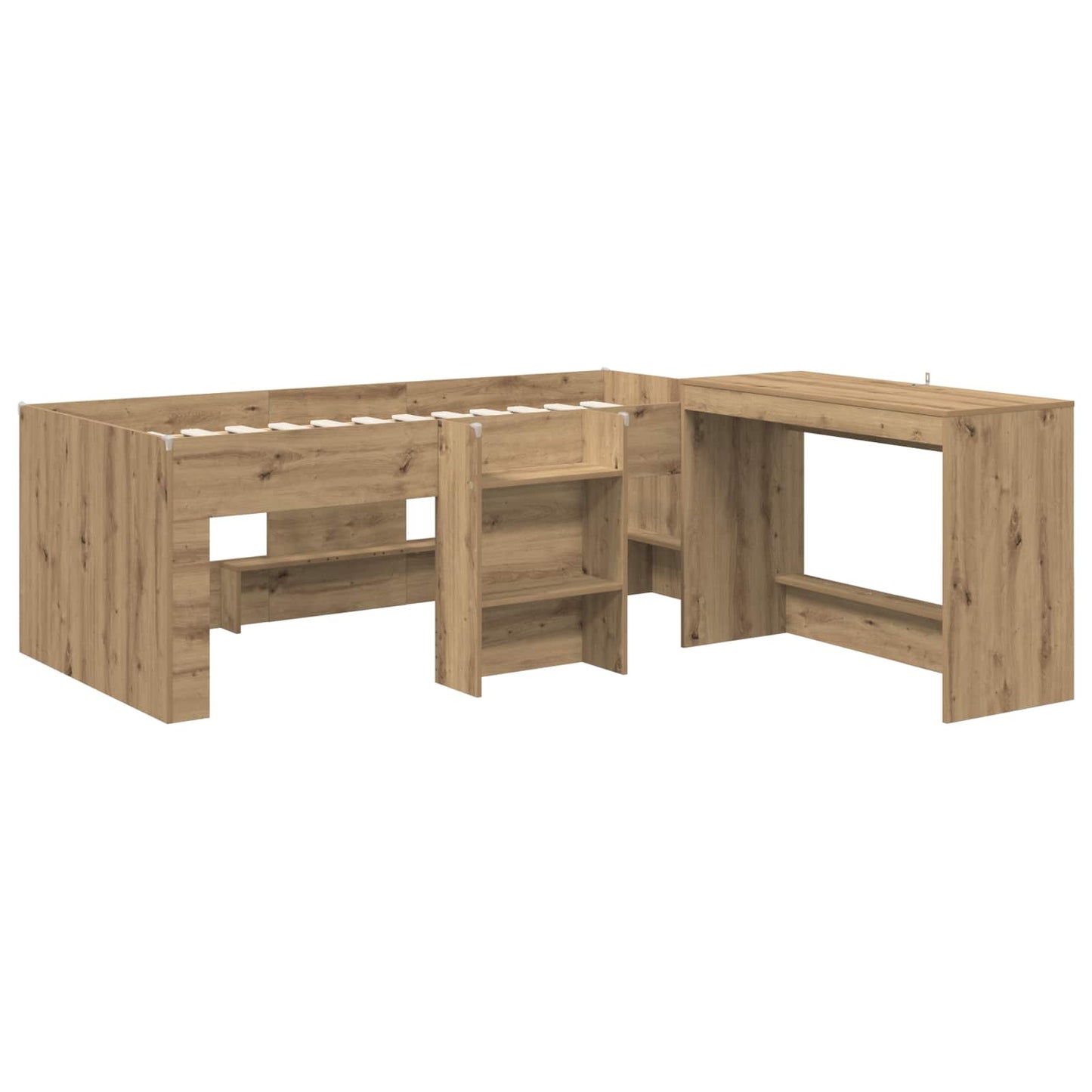 Barneseng med skrivebord 2 stk. Artisan eik Konstruert tre