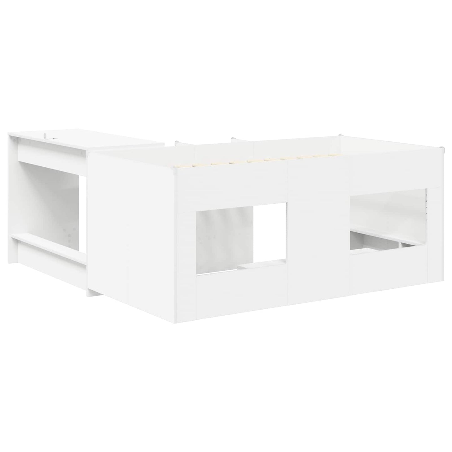 Barneseng med skrivebord 2 stk. Hvit Konstruert tre