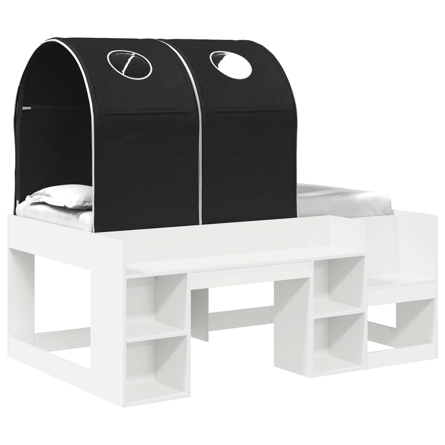 Seng med tunnel 4 pcs Hvit og svart Konstruert tre