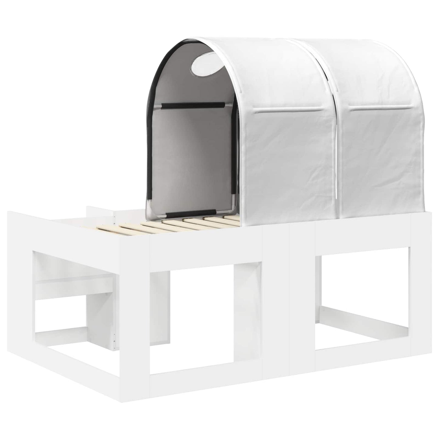 Seng med tunnel 4 pcs Hvit Konstruert tre