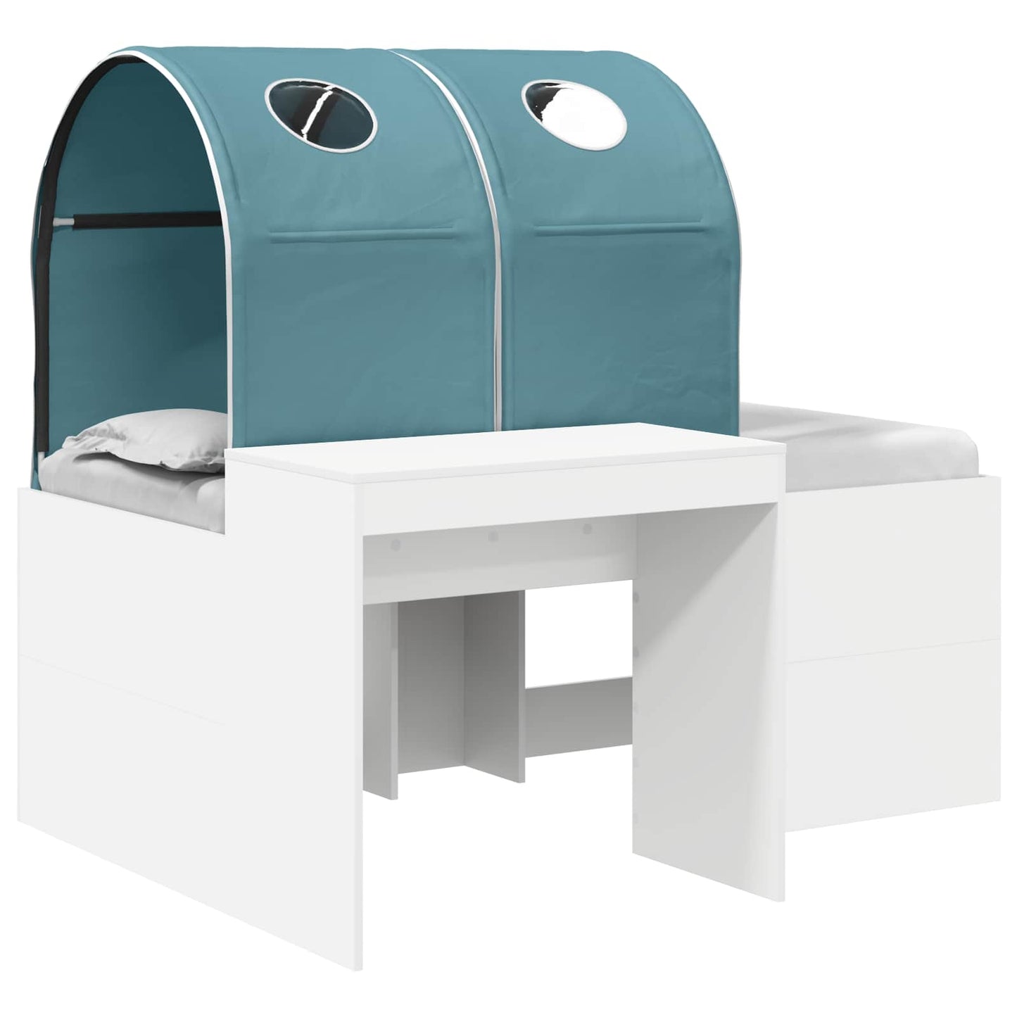 Seng med tunnel 4 pcs Artisian Eik og Lys Blå Konstruert tre