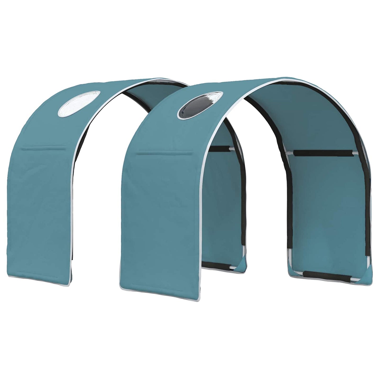 Seng med tunnel 4 pcs Artisian Eik og Lys Blå Konstruert tre