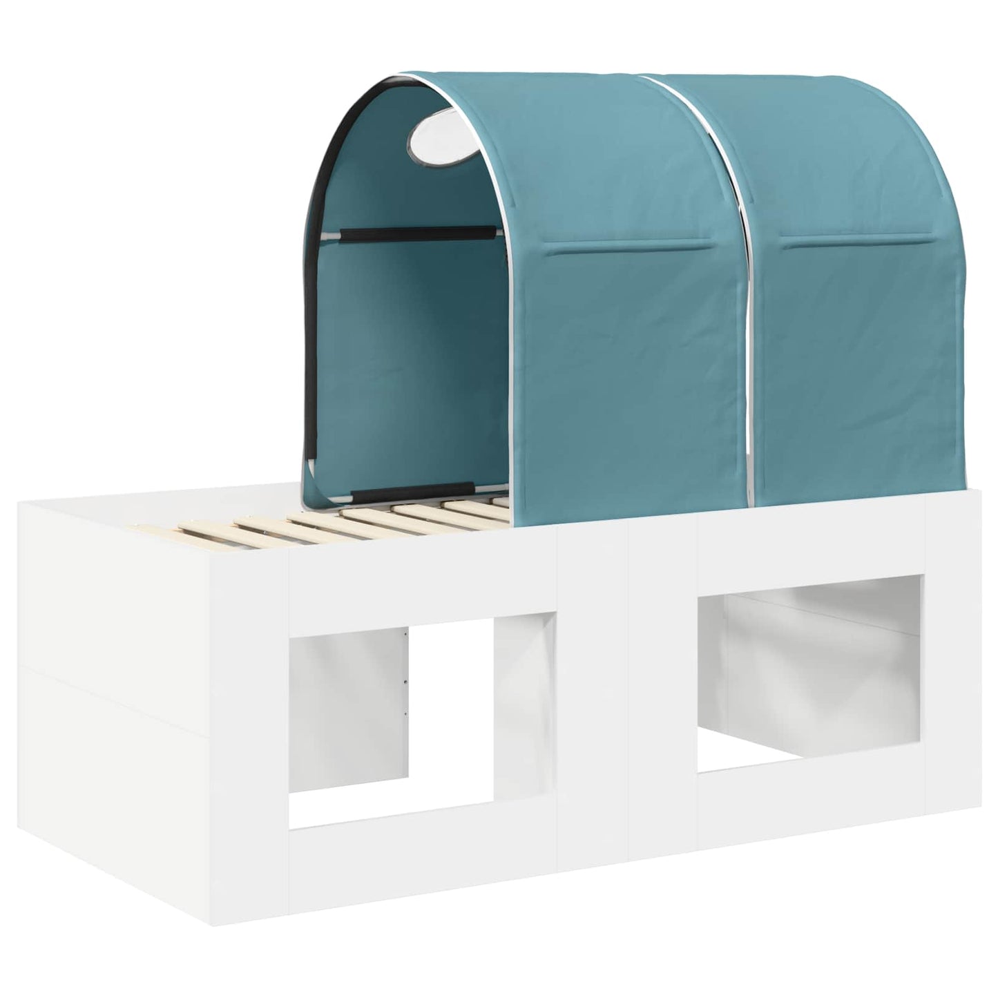 Seng med tunnel 4 pcs Artisian Eik og Lys Blå Konstruert tre
