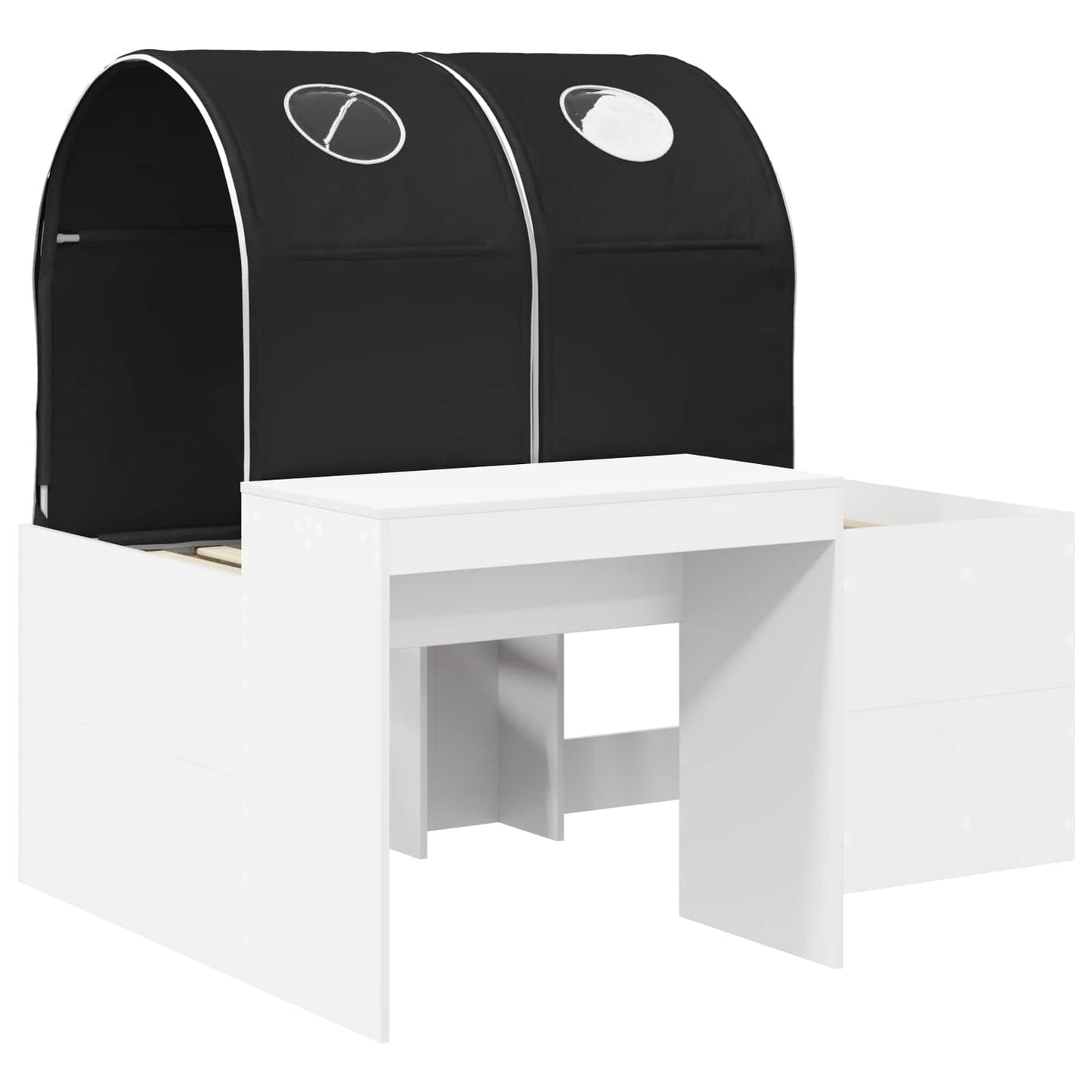 Seng med tunnel 4 pcs Artisian Eik og Svart Konstruert tre