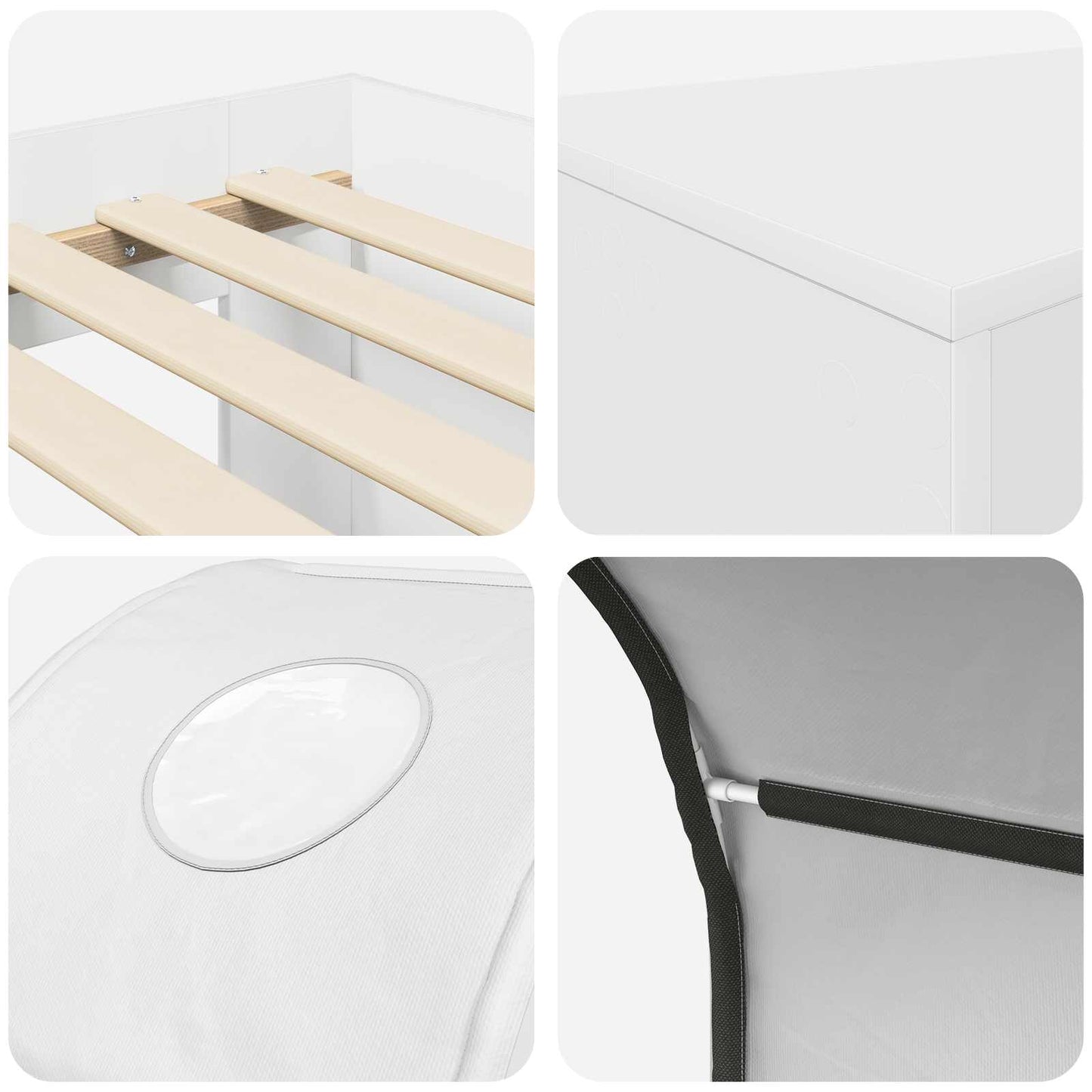 Seng med tunnel 4 pcs Artisian Eik og Hvit Konstruert tre
