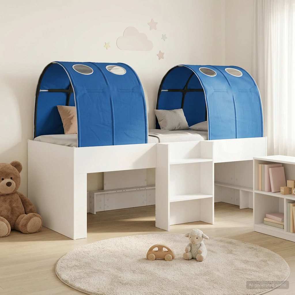 Seng med tunnel 4 pcs Hvit og blå Konstruert tre