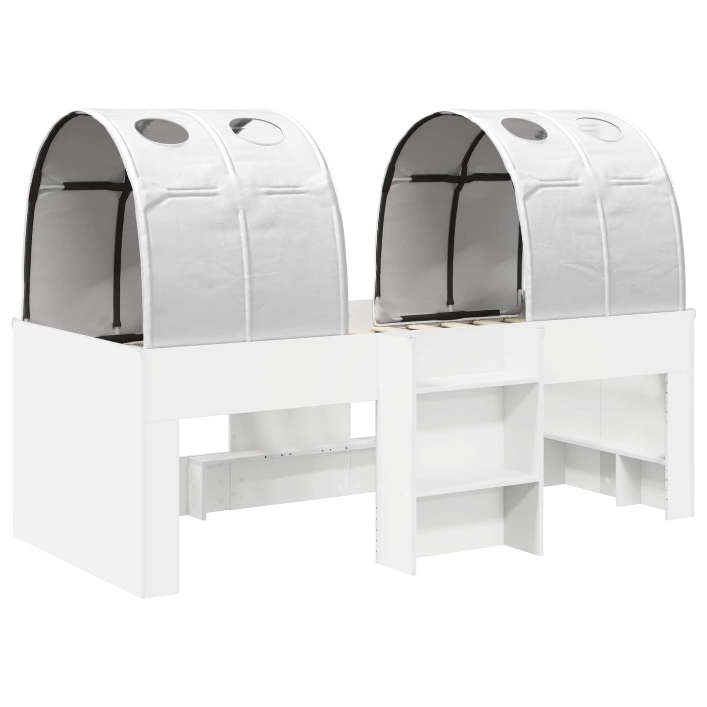 Seng med tunnel 4 pcs Hvit Konstruert tre