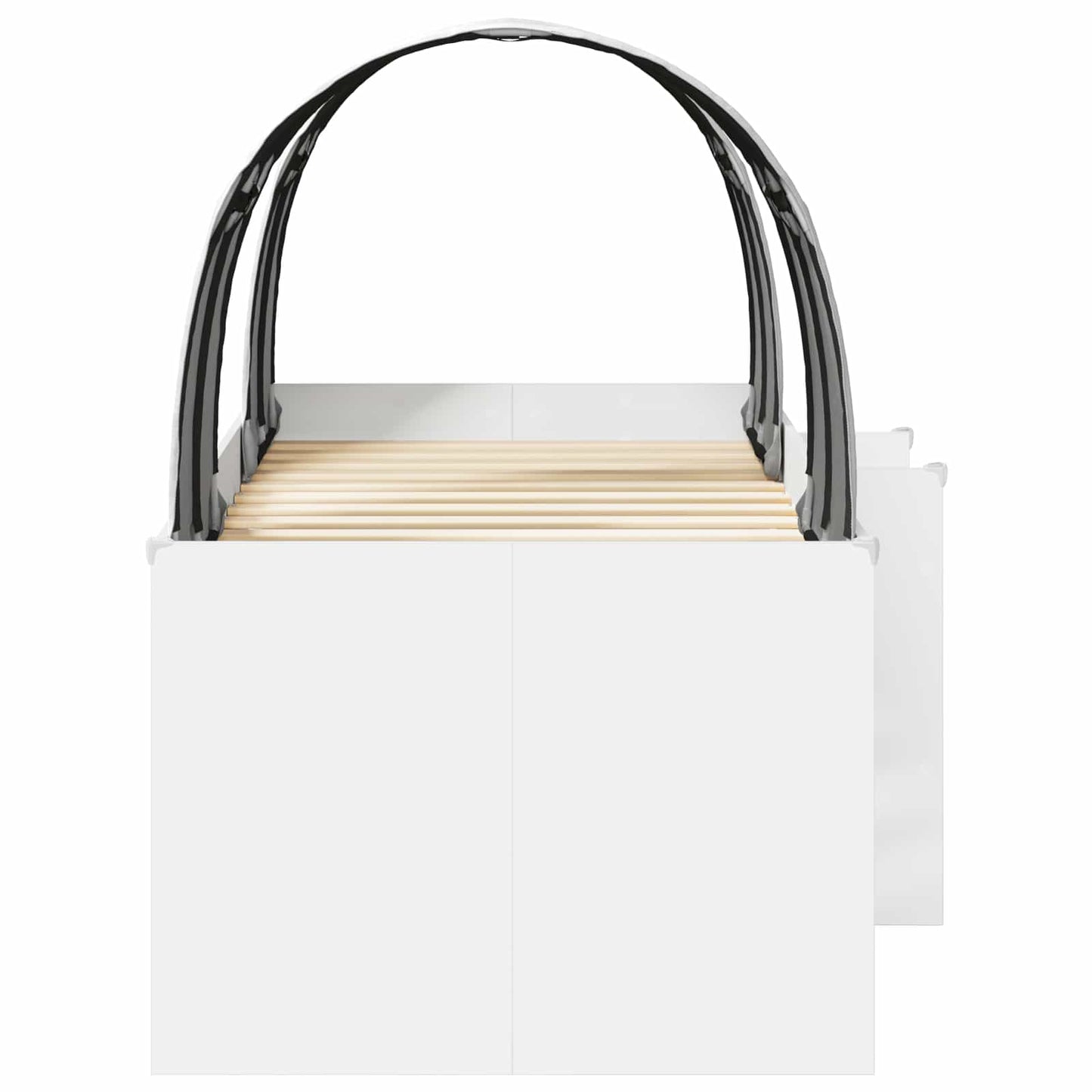 Seng med tunnel 4 pcs Hvit Konstruert tre