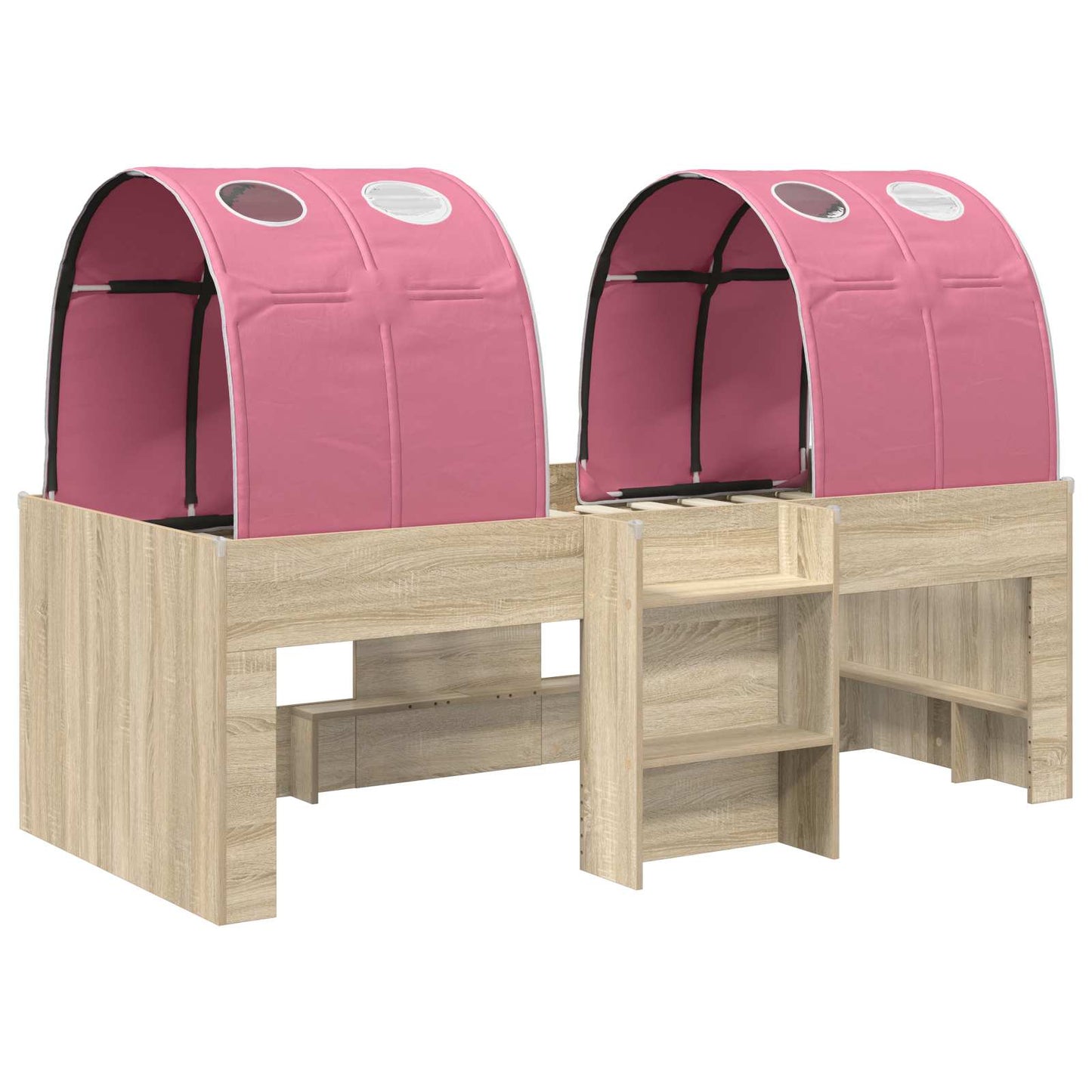 Seng med tunnel 4 pcs Sonoma og Pink Konstruert tre