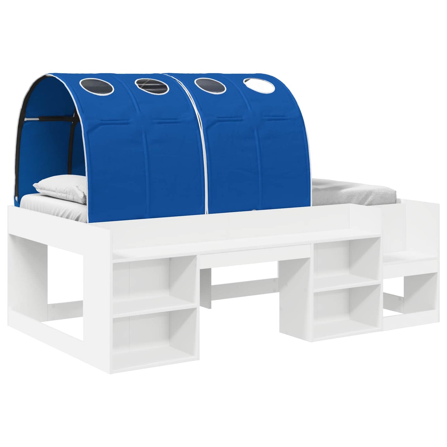 Sengestamme med tunnel 3 pcs Hvit og blå Konstruert tre