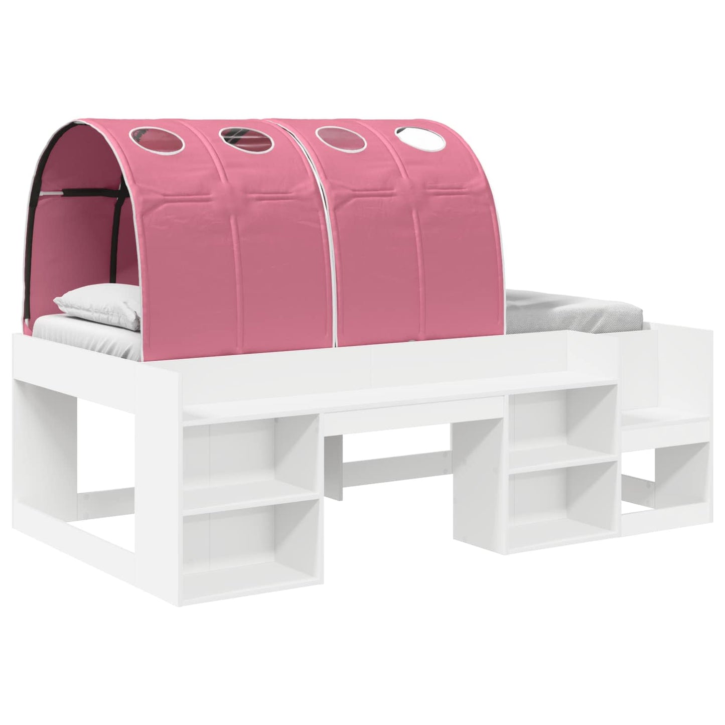 Sengestamme med tunnel 3 pcs Hvit og rosa Konstruert tre