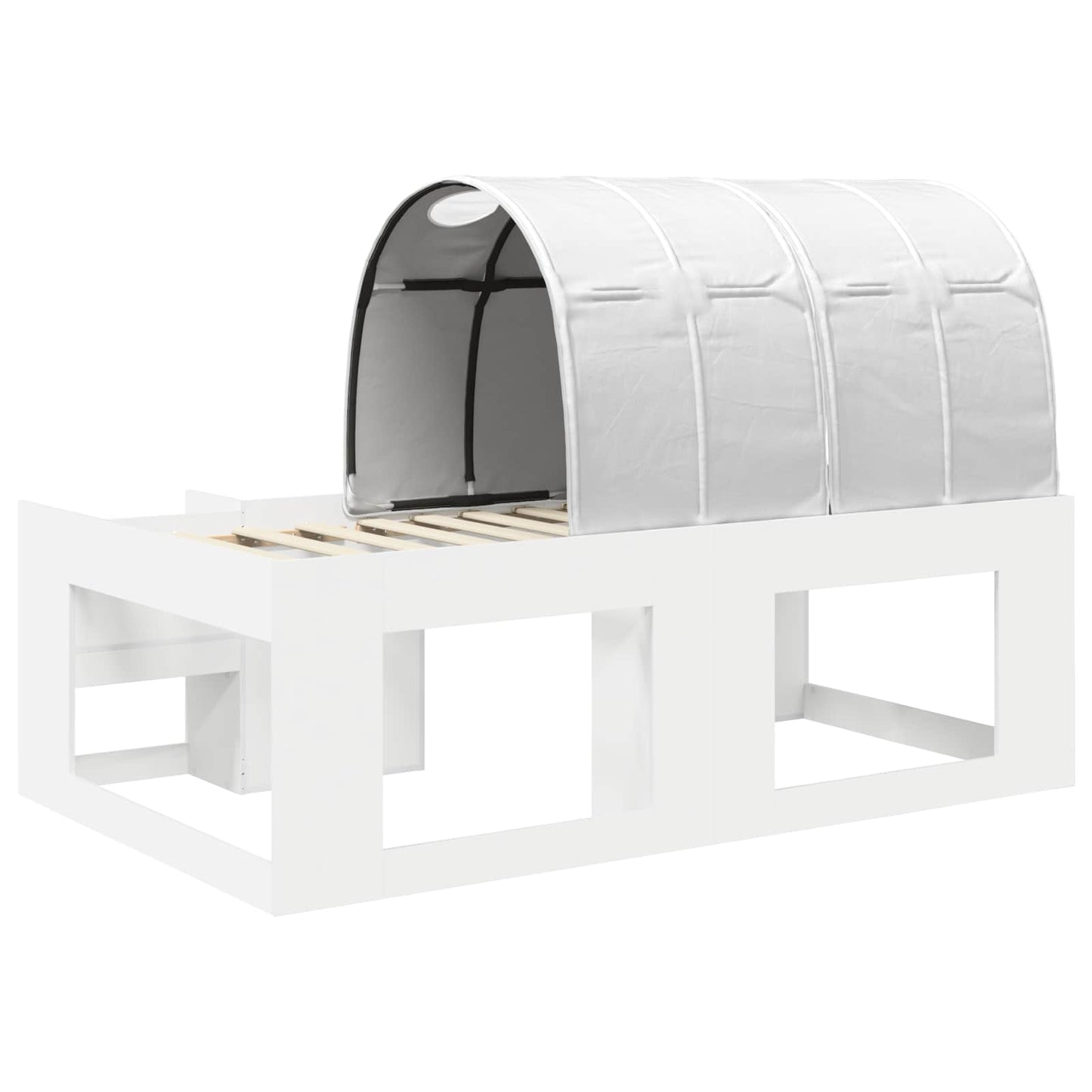 Sengestamme med tunnel med hylle 3 pcs Hvit Konstruert tre