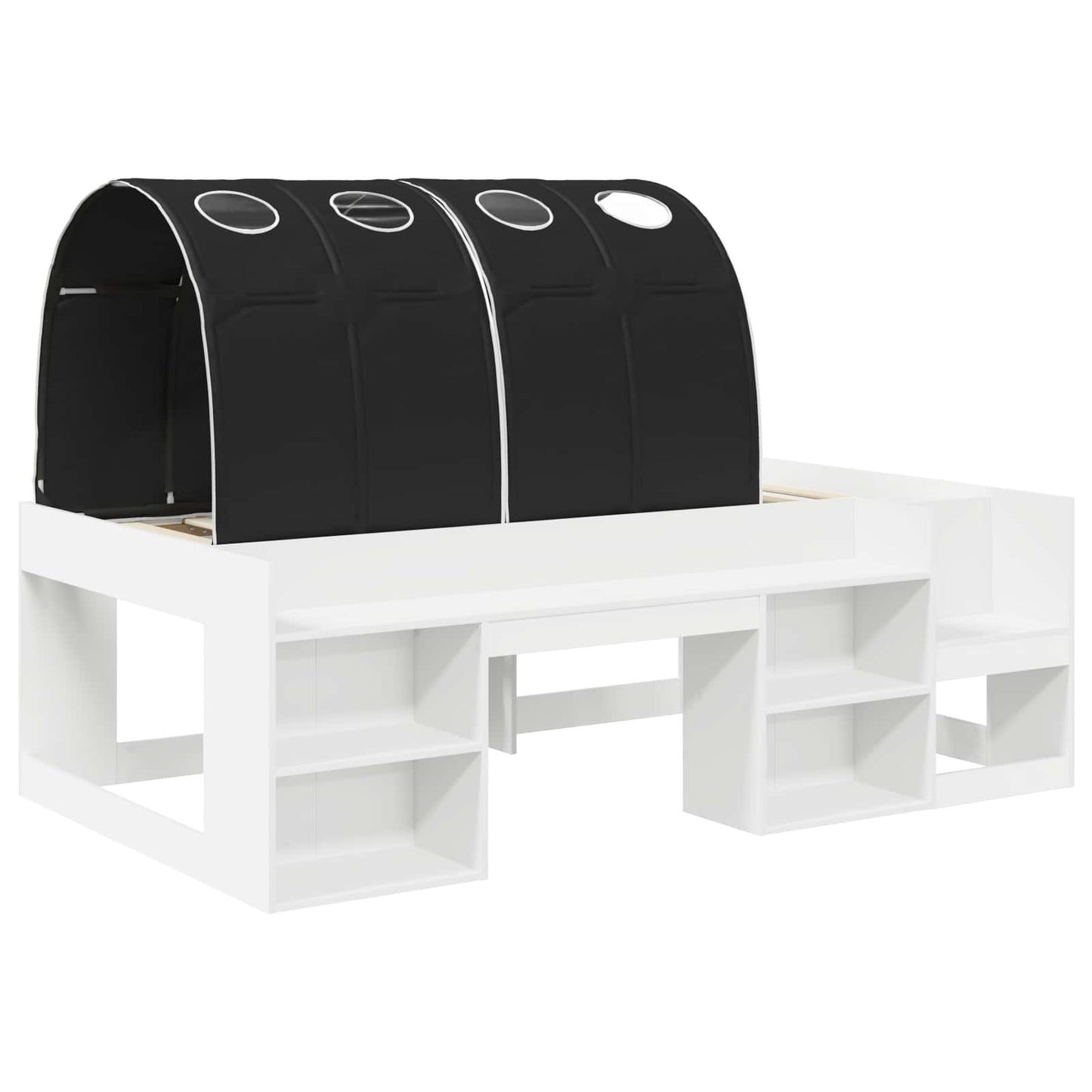 Sengestamme med tunnel 3 pcs Hvit og svart Konstruert tre