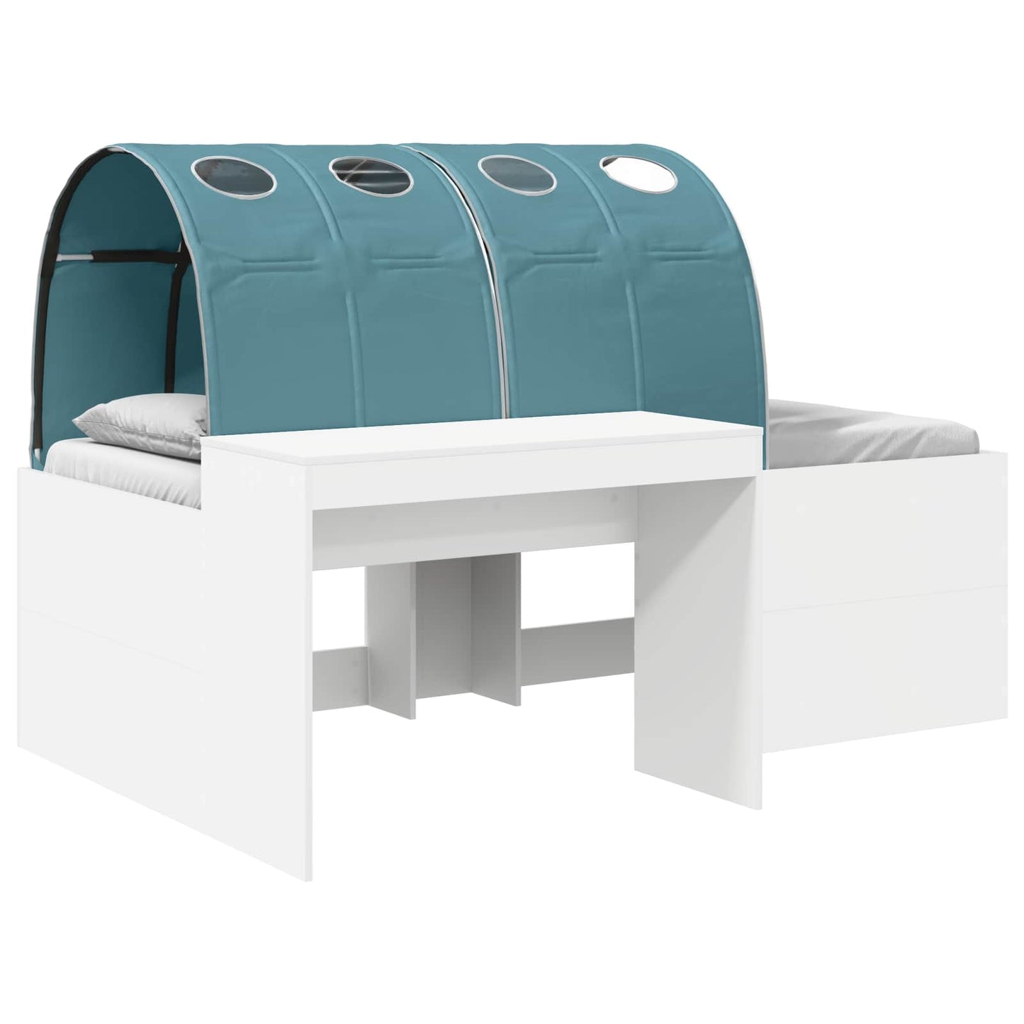 Seng med Tunnel 4 pcs Artisian Eik og Lys Blå Konstruert tre