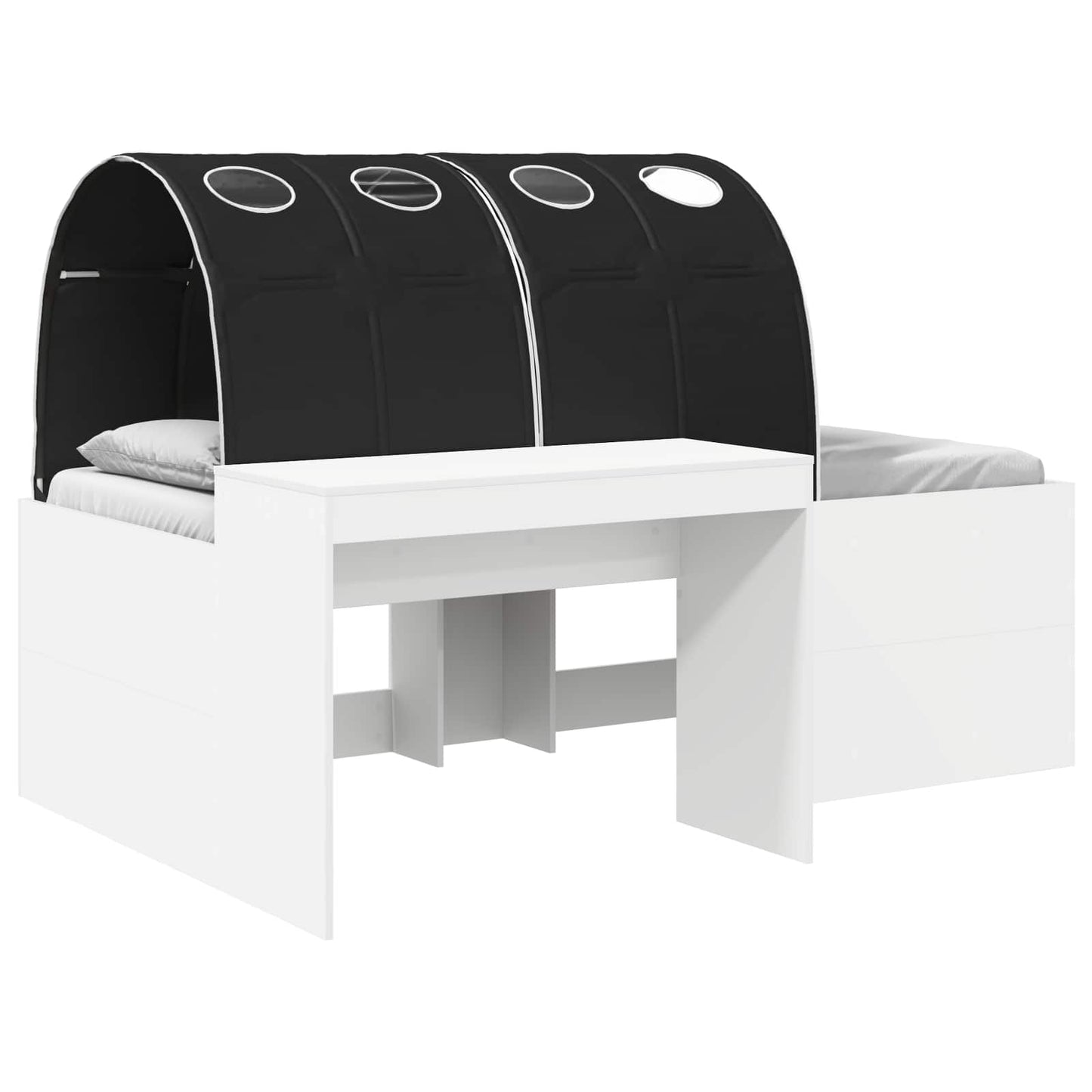 Seng med Tunnel 4 pcs Artisian Eik og Svart Konstruert tre