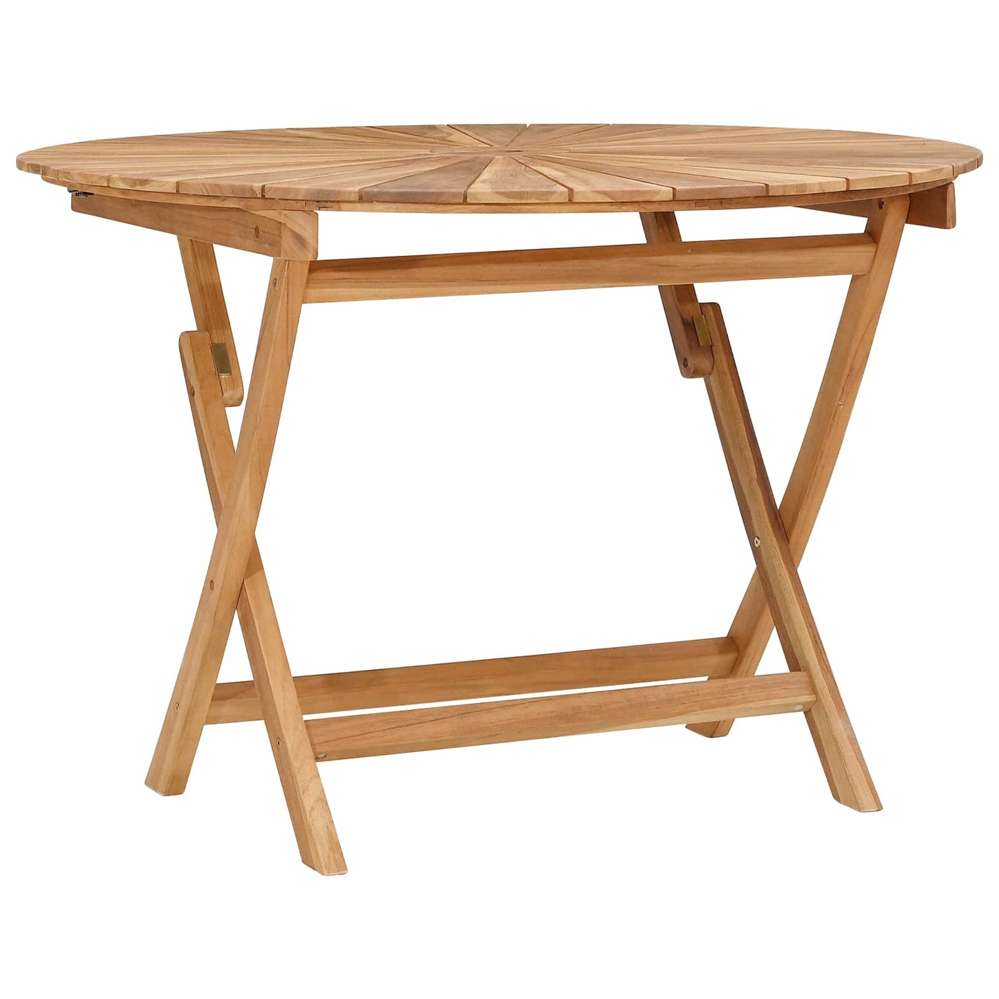 Sammenleggbart hagebord Naturlig Ø 110 x 75 cm Massivt Teaktre