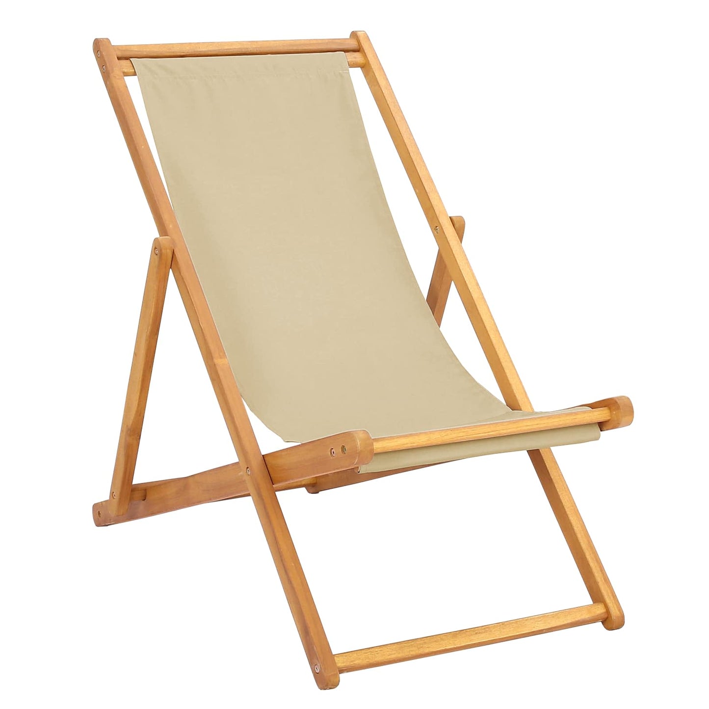 Strandstol Beige Massivt Teaktre