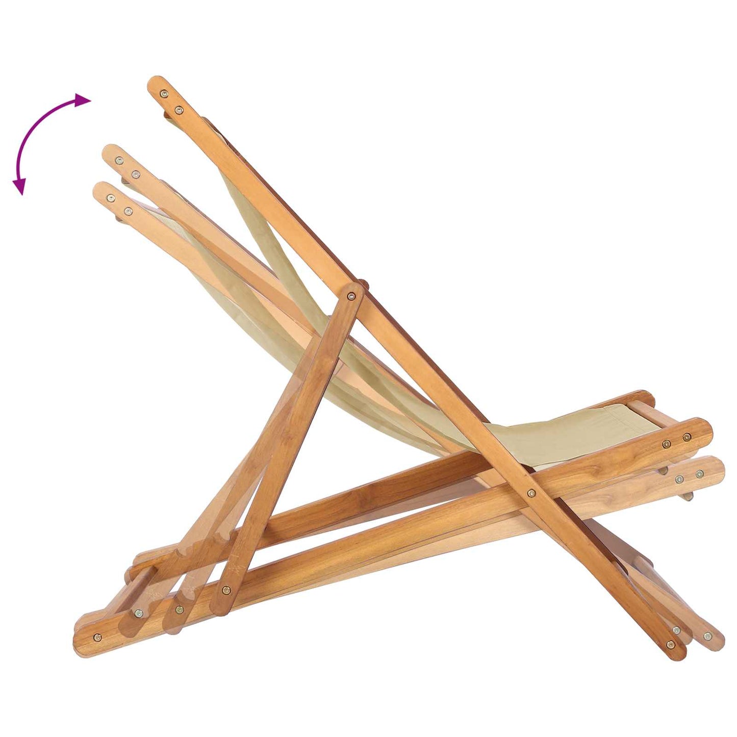 Strandstol Beige Massivt Teaktre