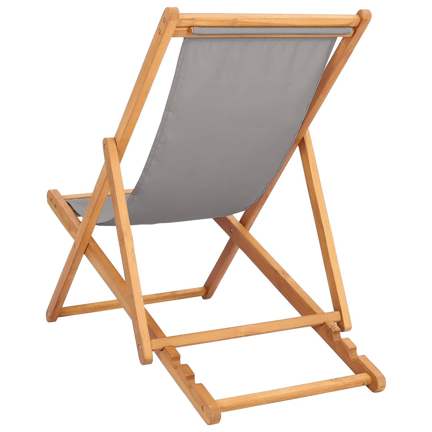 Strandstol Lysegrå Massivt Teaktre