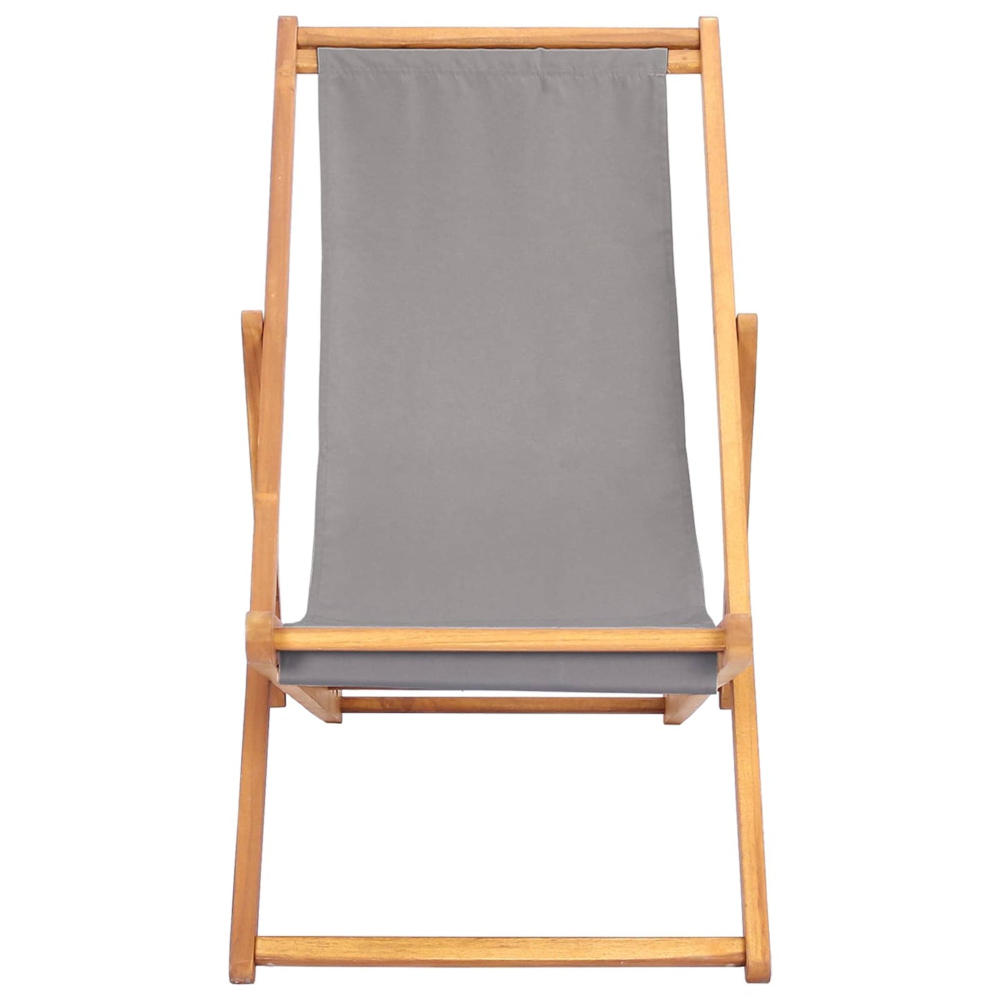 Strandstol Lysegrå Massivt Teaktre
