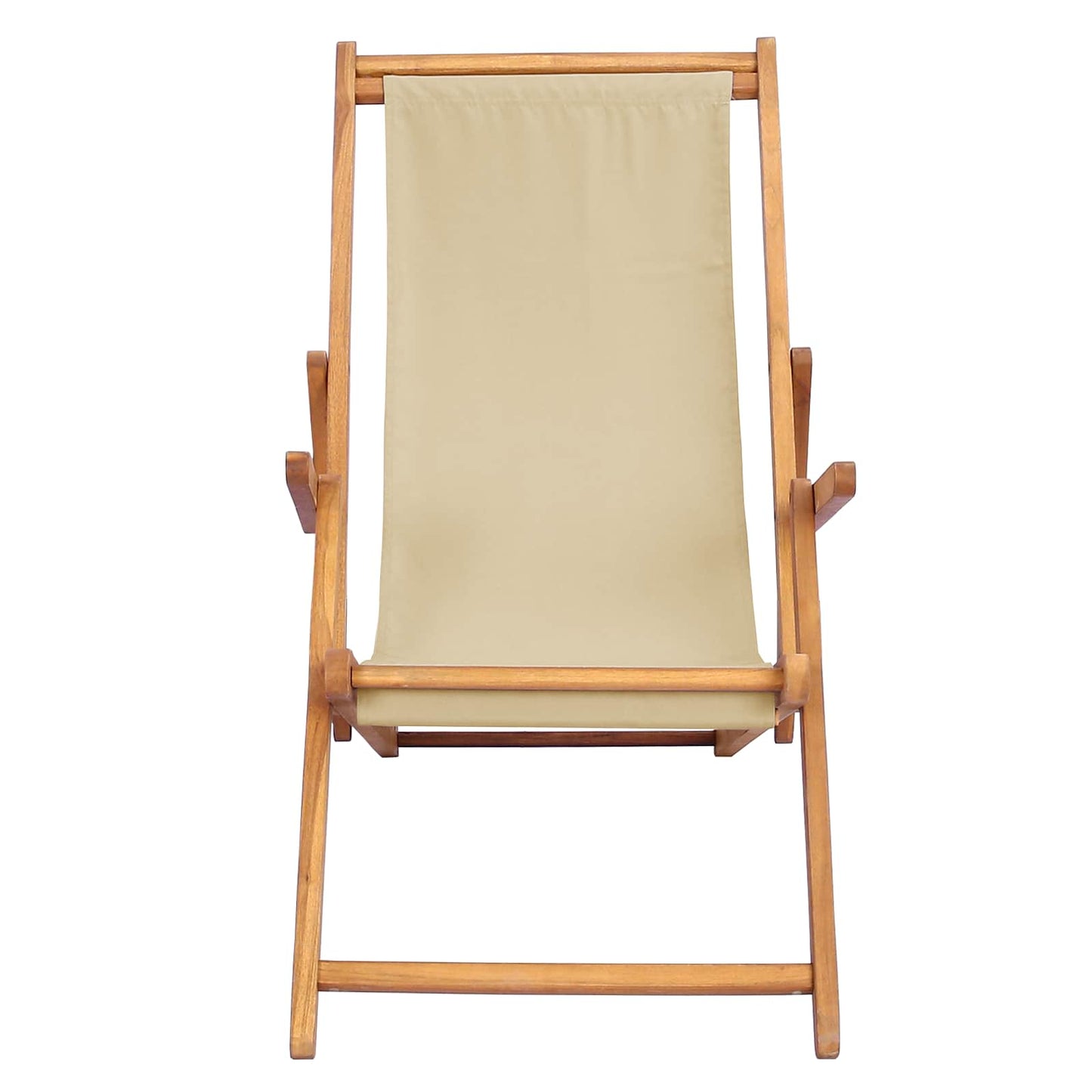 Strandstol Beige Massivt Teaktre