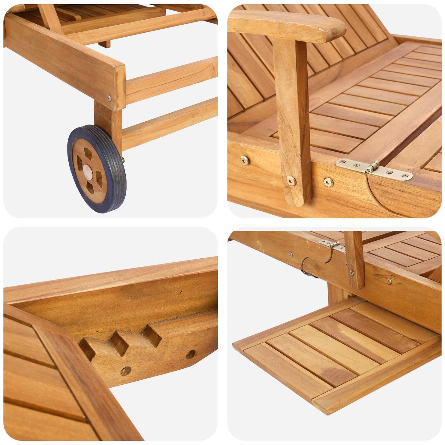 Solstol 1-person Brun Massivt Teaktre