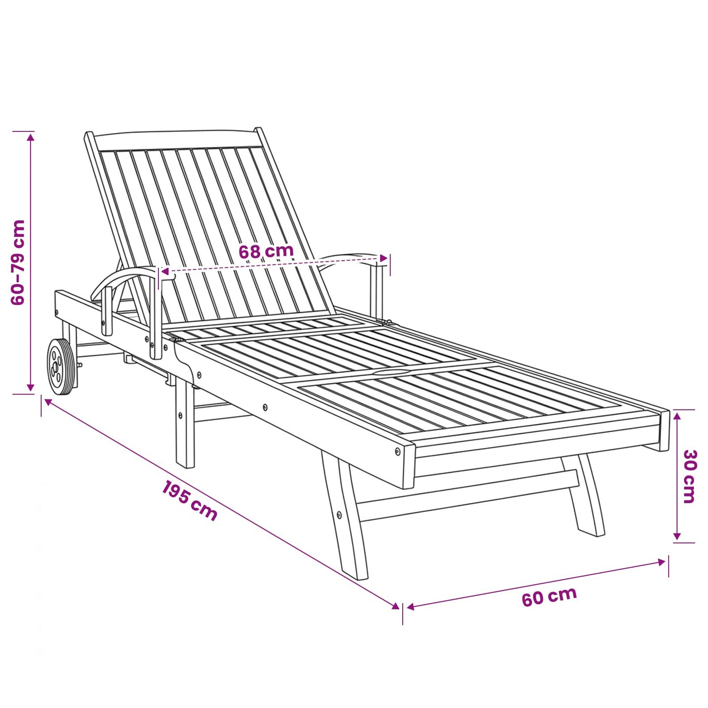 Solstol 1-person Brun Massivt Teaktre