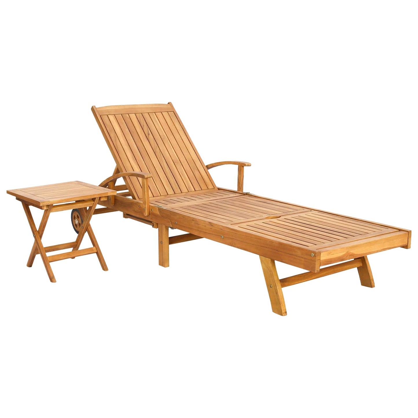 Solerseng med bord 2 pcs Brun 40 x 40 x 40 cm Massivt Teaktre