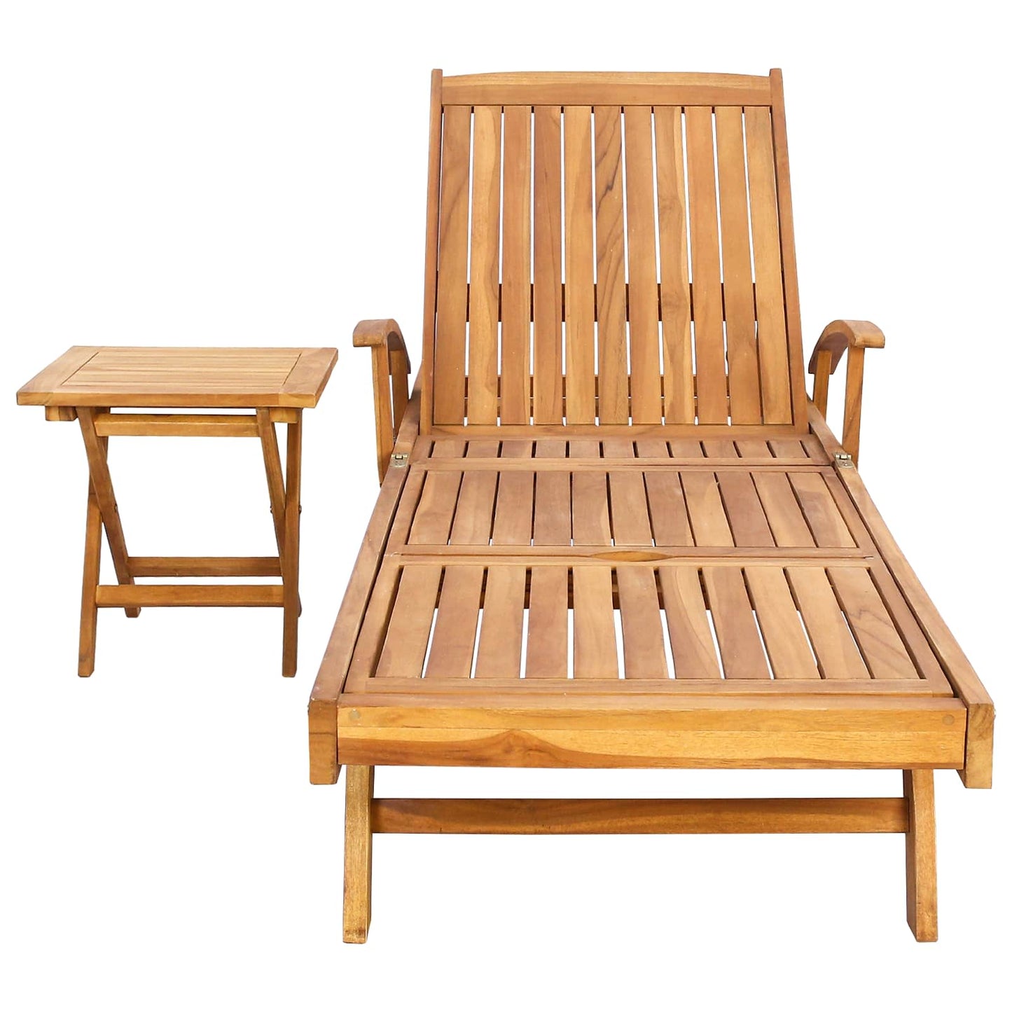 Solerseng med bord 2 pcs Brun 40 x 40 x 40 cm Massivt Teaktre