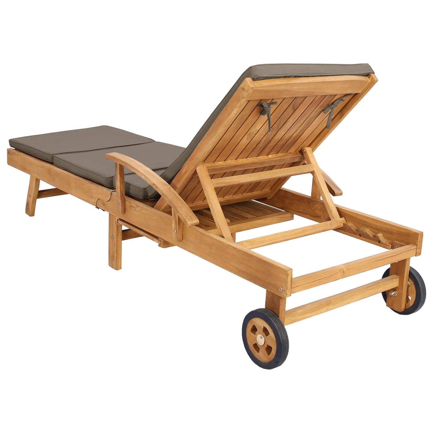 Solstol med Pute 100% Polyester Solid-Teak