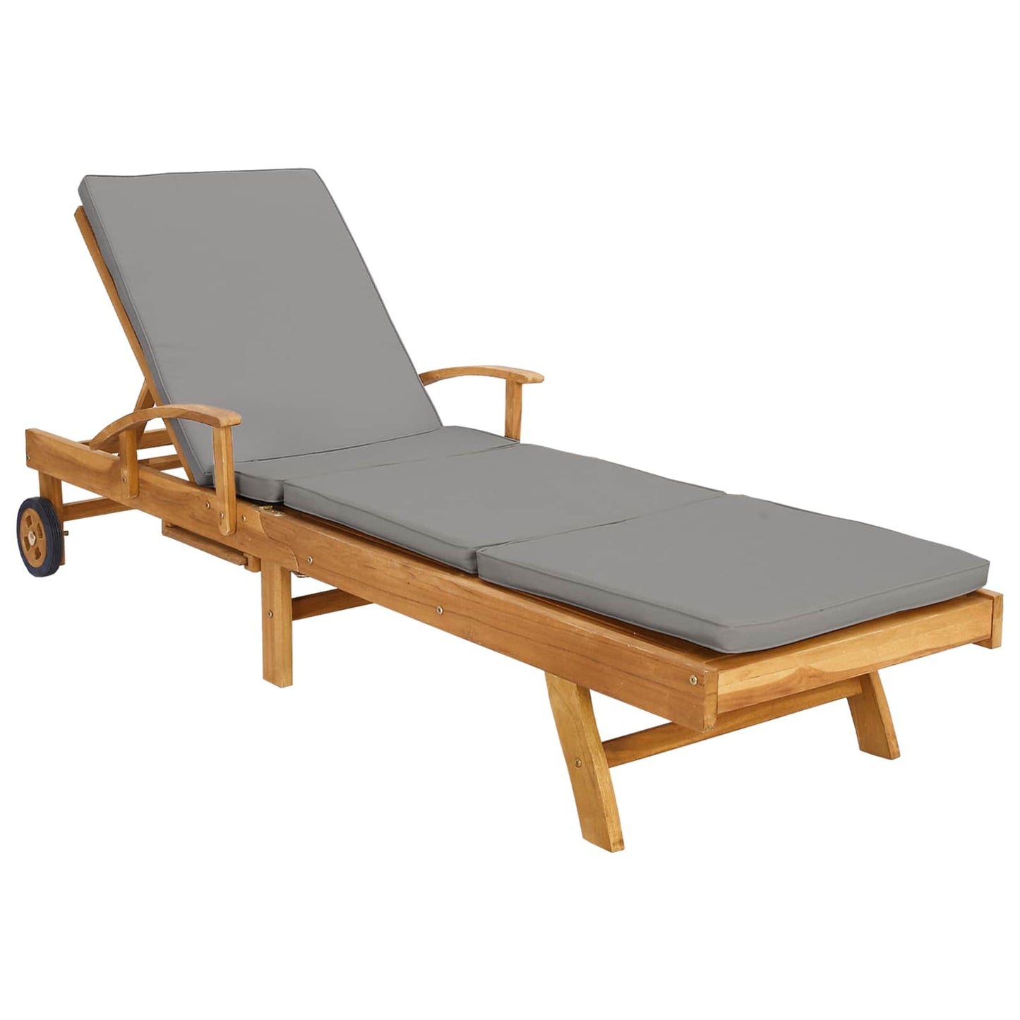 Solstol med Pute 100% Polyester Solid-Teak