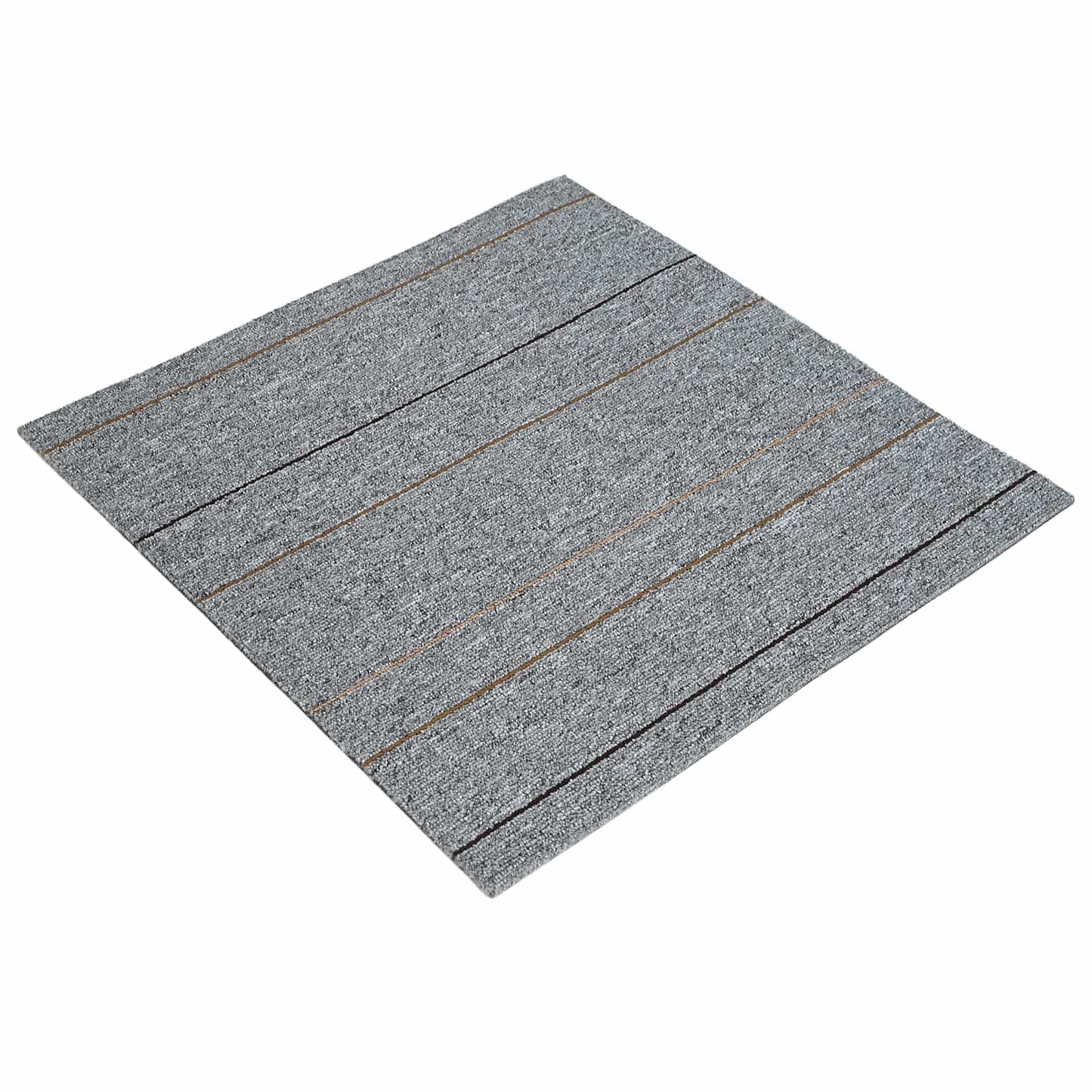 Teppeflis Lysegrå med striper 50 x 50 cm 20 pcs PP og Bitumen