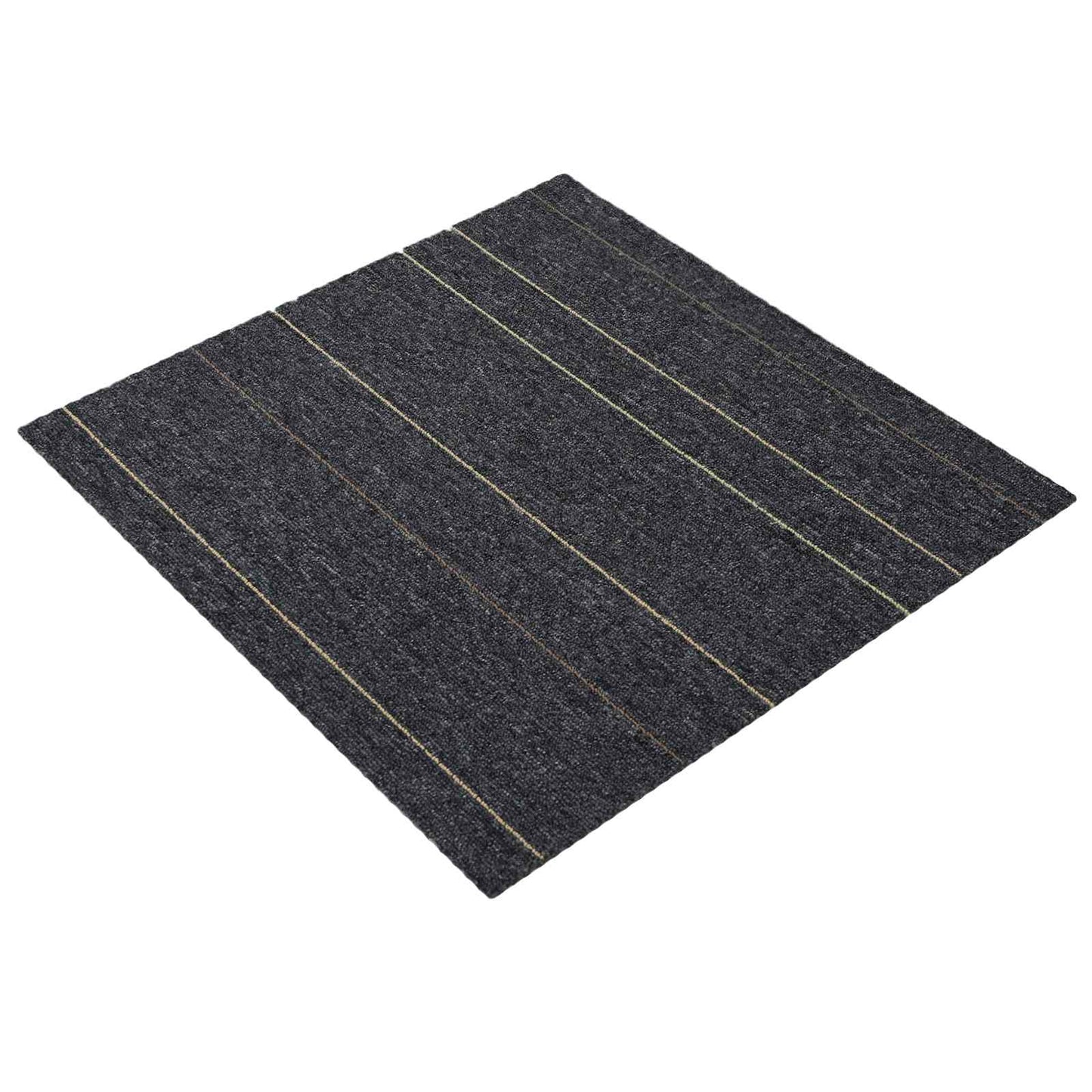Teppeflis Mørkegrå med striper 50 x 50 cm 20 pcs PP og Bitumen