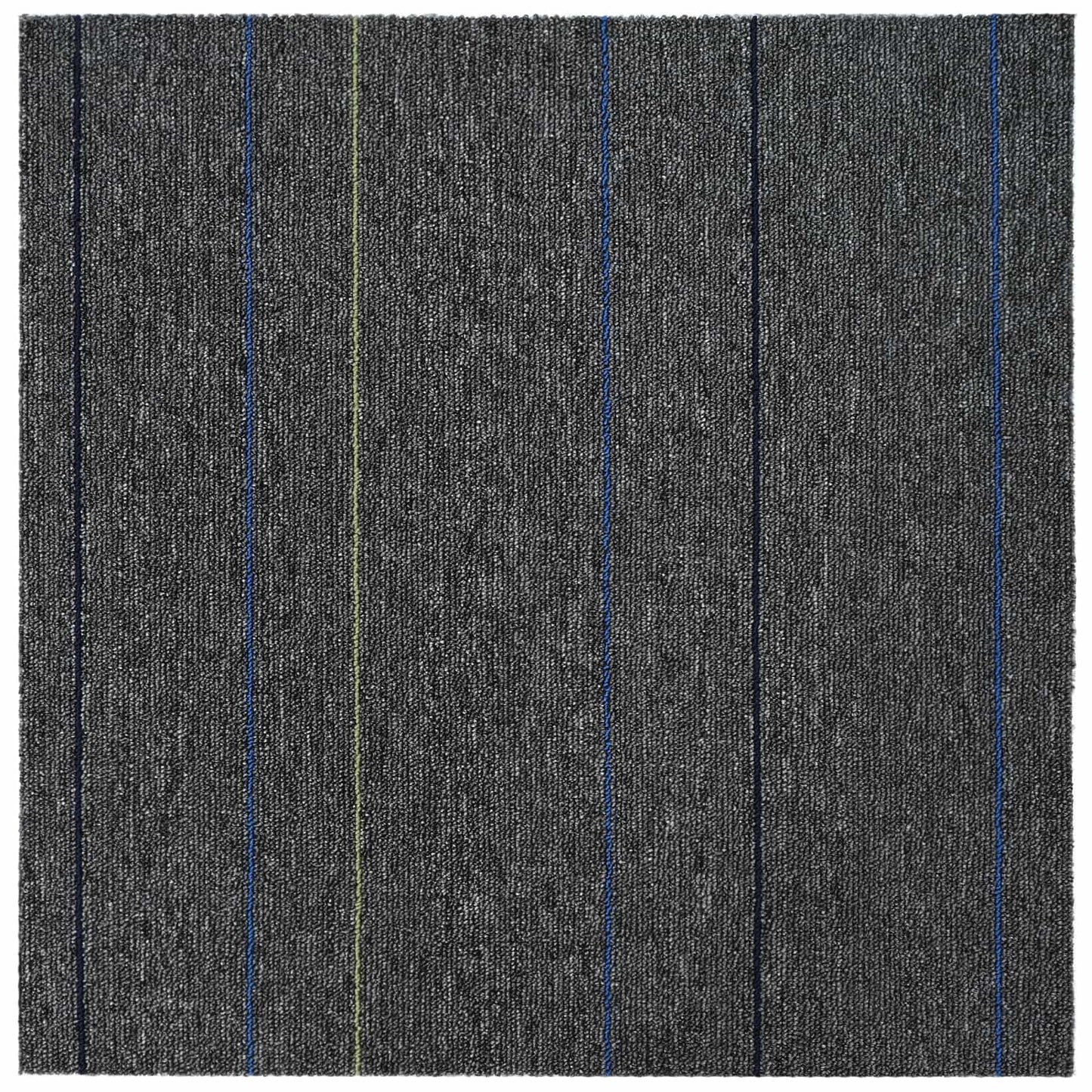 Teppeflis Medium Grå med Striper 50 x 50 cm 4 pcs PP og Bitumen