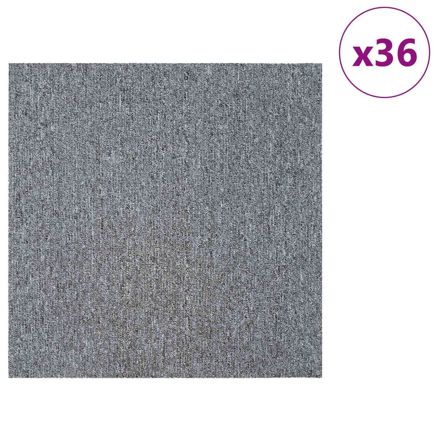 Teppeflis Lysegrå 50 x 50 cm 36 pcs PP og Bitumen
