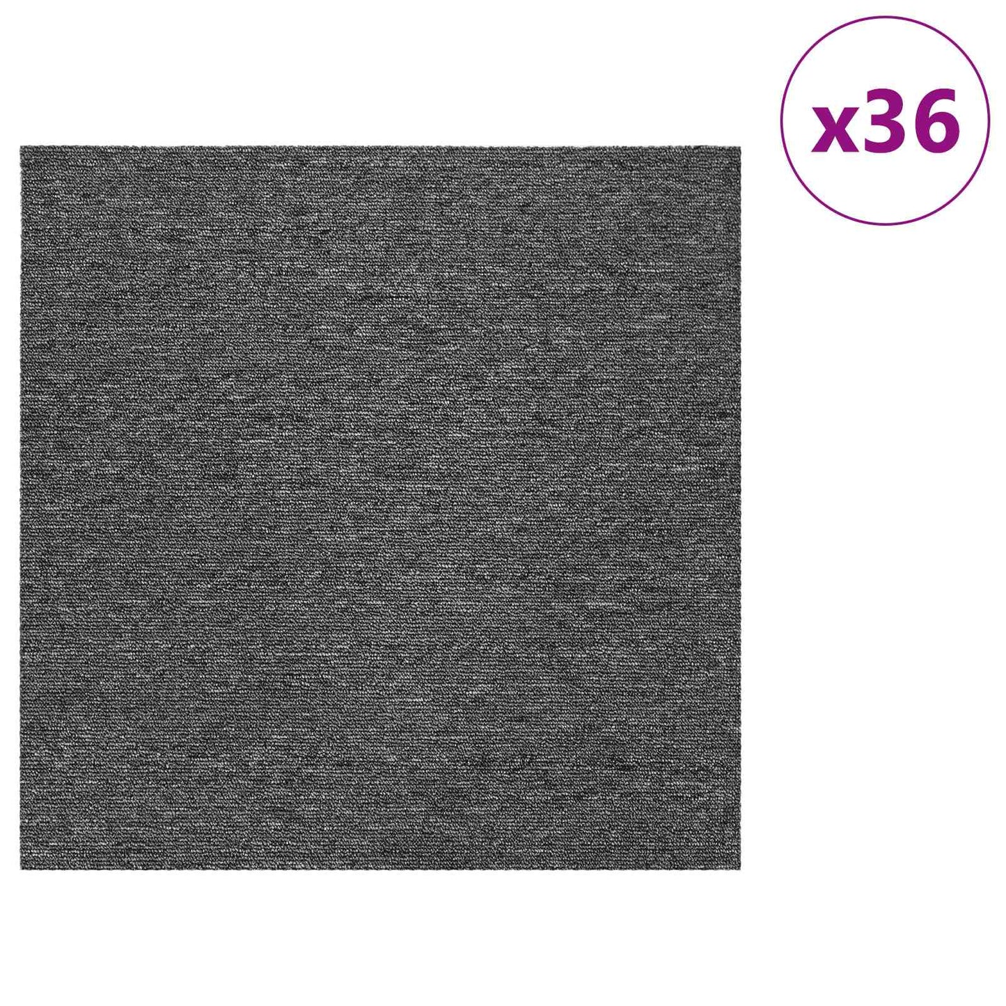 Teppeflis Mellomgrå 50 x 50 cm 36 pcs PP og Bitumen