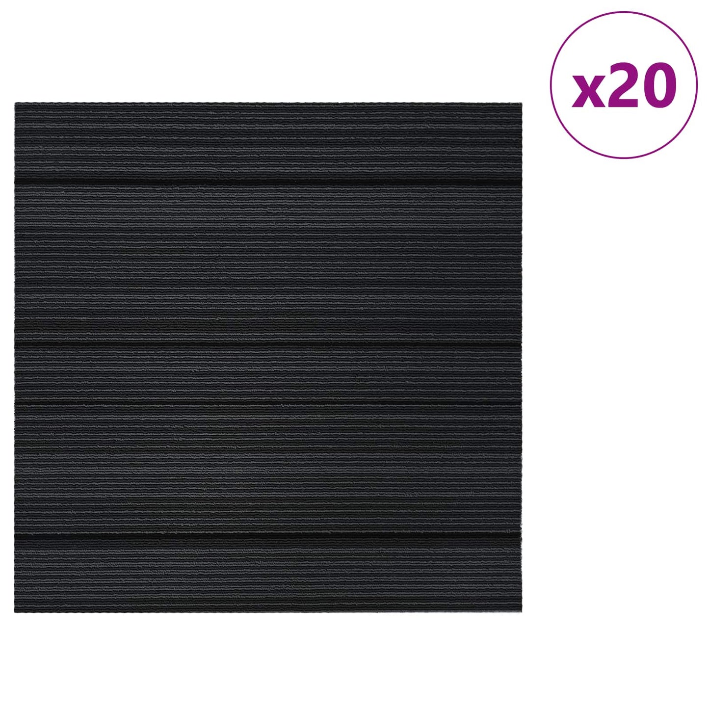 Teppeflis Stripet Lysegrå 50 x 50 cm 20 pcs PP og Bitumen