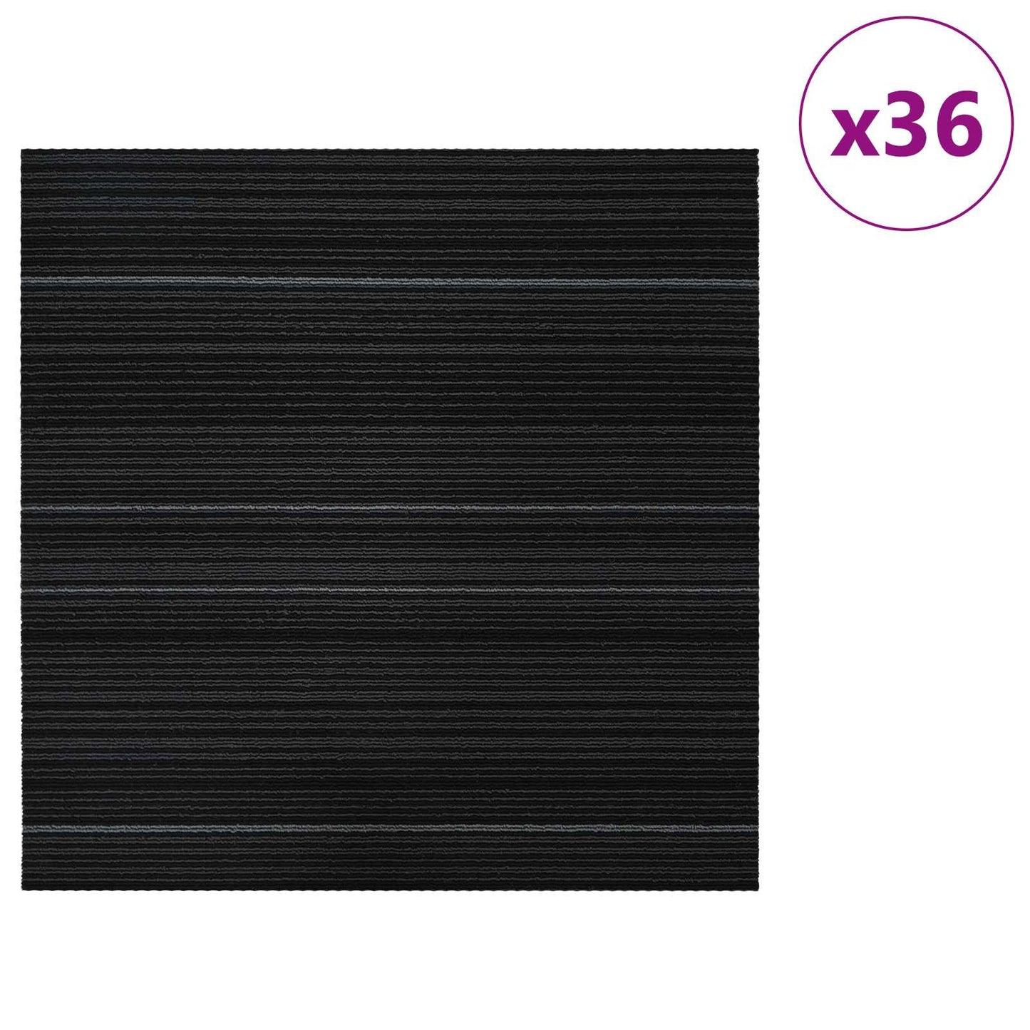 Teppeflis Stripete Mørkegrå 50 x 50 cm 36 pcs PP og Bitumen